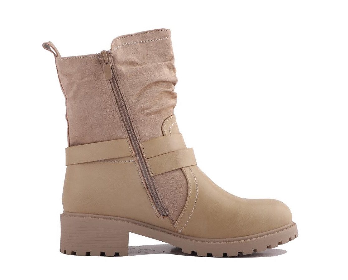 Pogolino 2520 Bikerboots Damen Stiefeletten leicht gefüttert mit Schnalle
