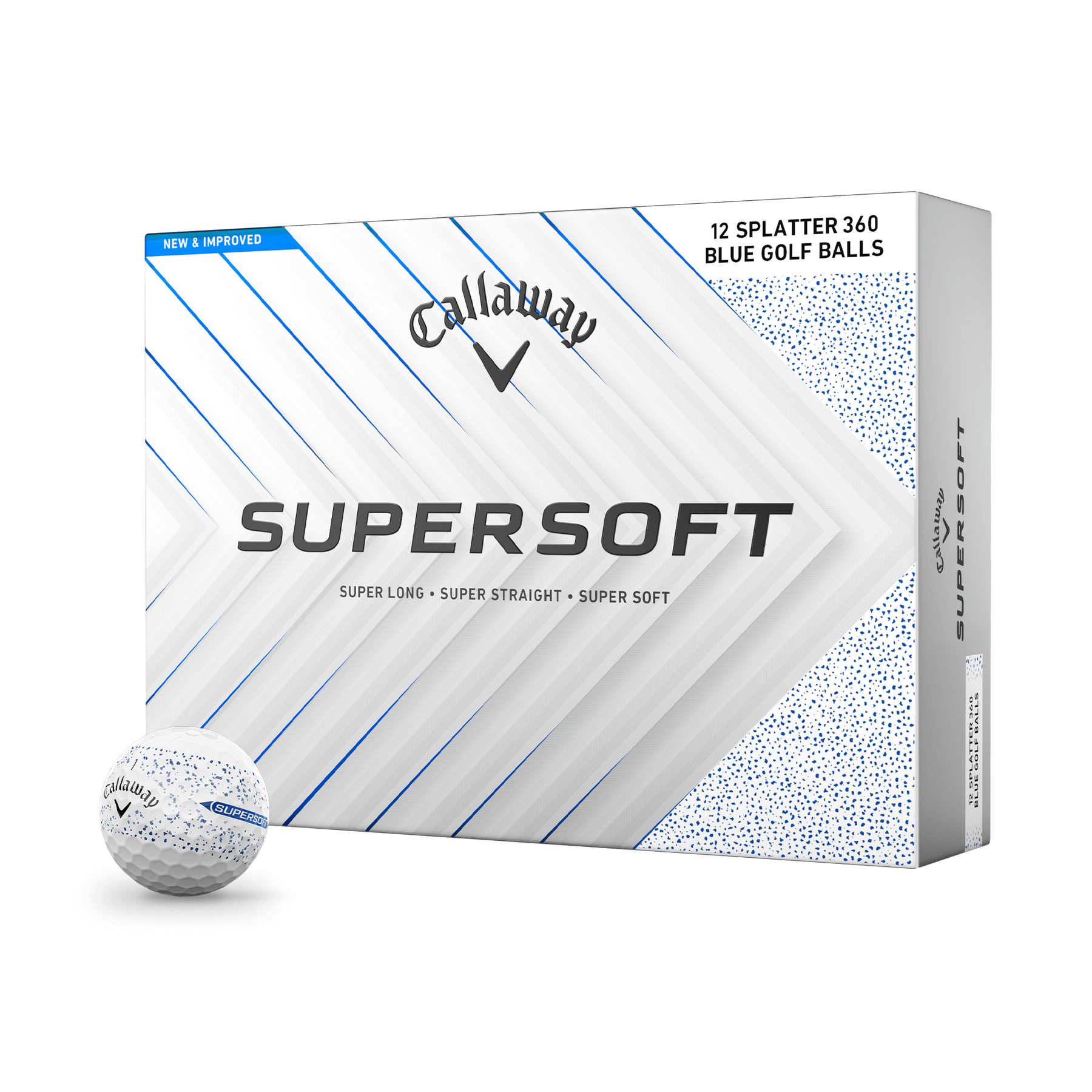 Callaway Golfball Callaway Supersoft Golfball (1 Dutzend) 12 Stück Splatter Blau