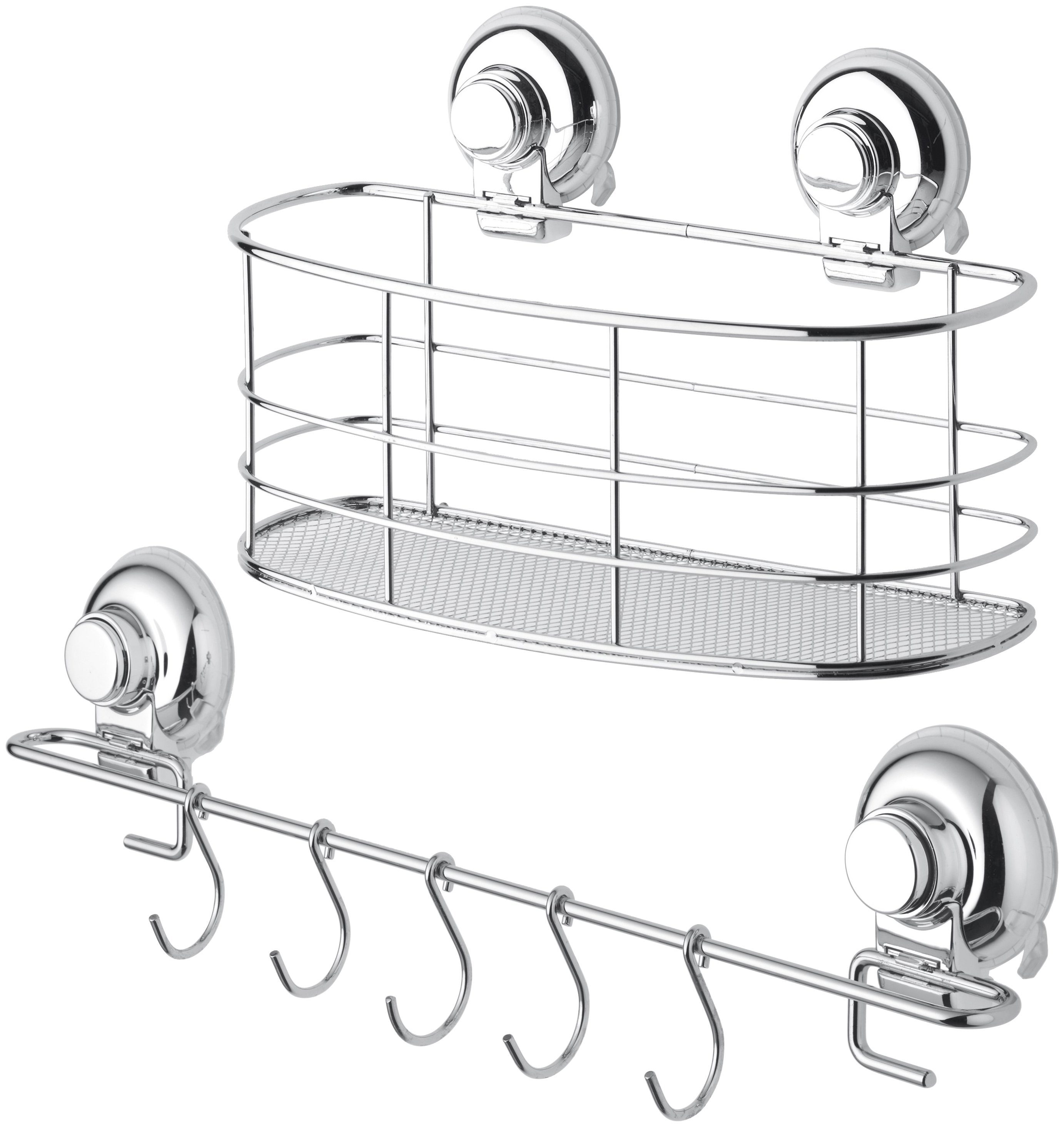 Intelligenter roter tlg., zeigt Set, Aufbewahrung HOOKIE Saugkraftverlust System®, GSW 2 Badaccessoire-Set Saughaken, Ring