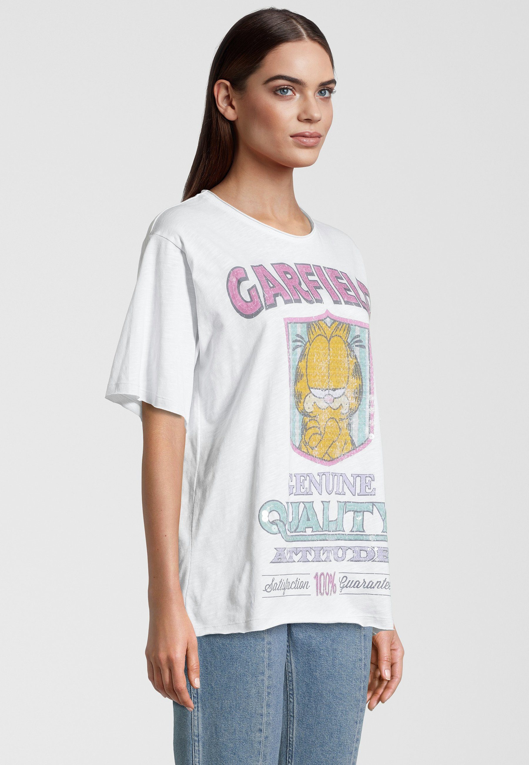 T-Shirt Frogbox modernem Design mit Garfield-Print T-Shirt mit