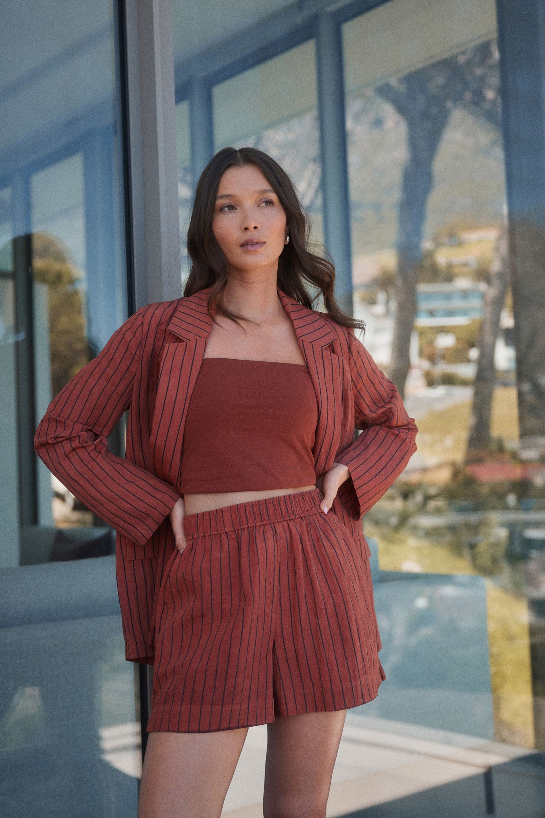 Next Shorts Shorts mit Gummibund in Knitteroptik (1-tlg)