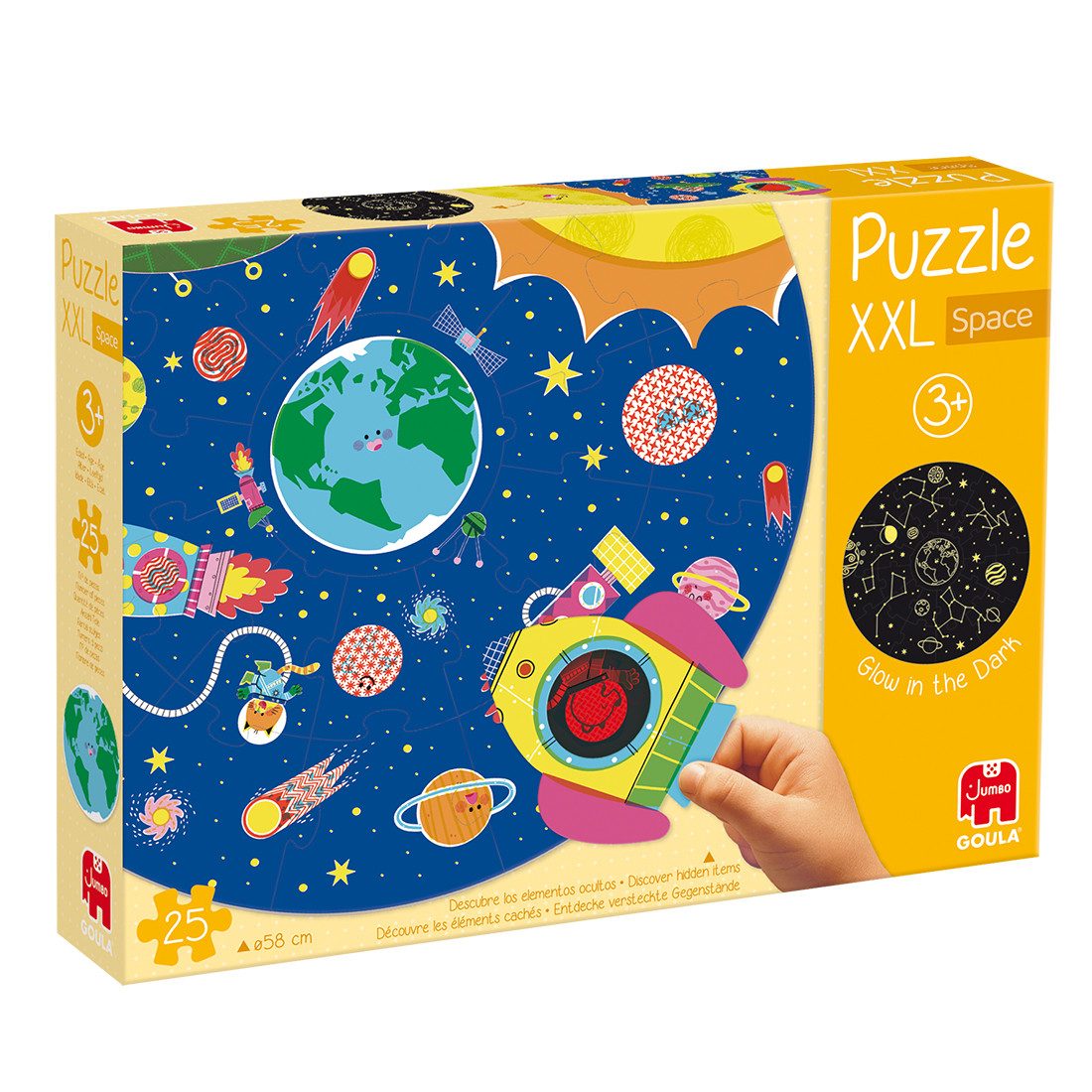Goula Puzzle Goula, Space, 25 Teile XXL Puzzle, 25 Puzzleteile, Made in Europa
