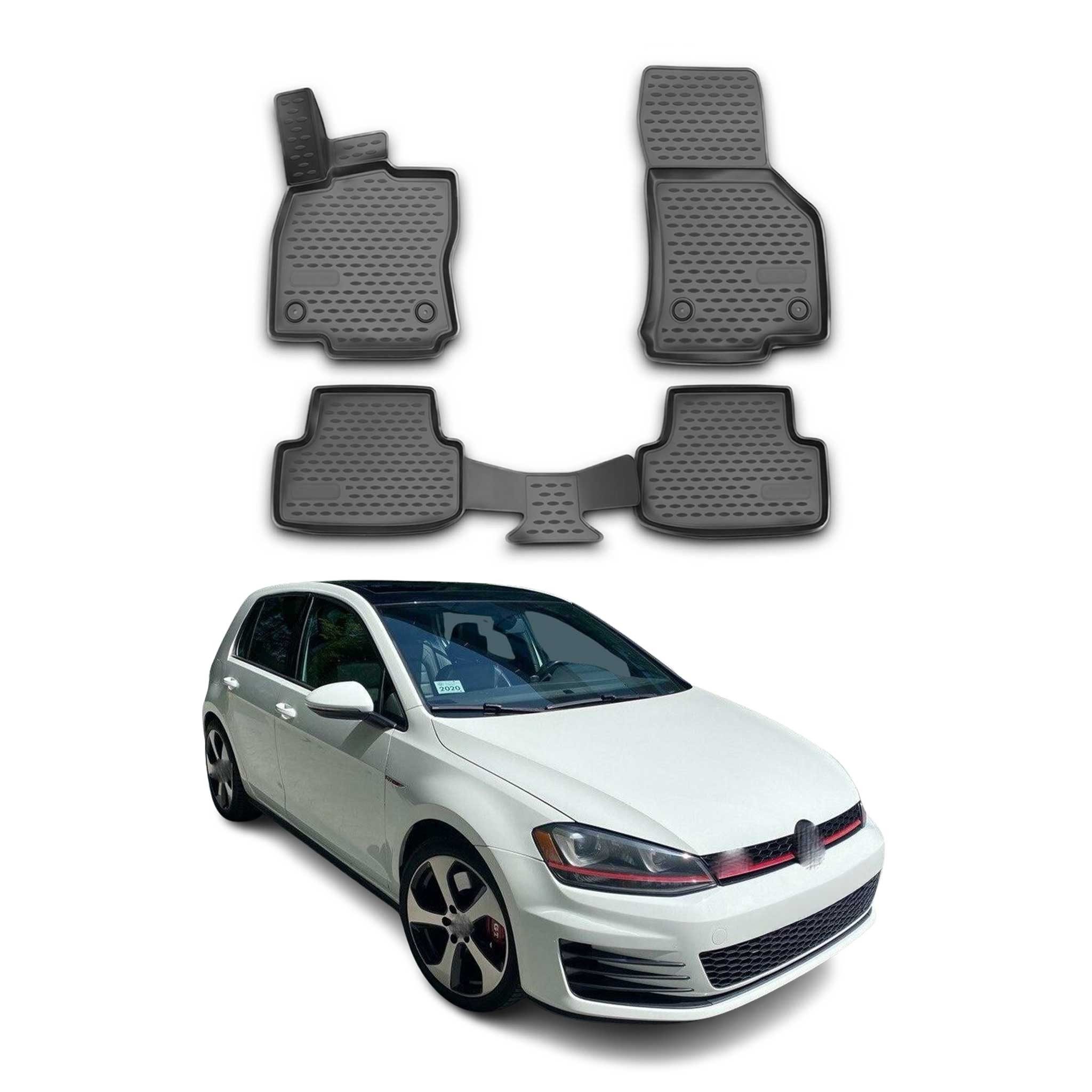 OMAC Auto-Fußmatten für VW Golf VII 2012-2019 Gummimatten Schwarz 4 tlg (4 St), für VW Golf VII 2012-2019 VW Golf VII 2012-2019, Antirutsch,Wasserfest,Einfache Installation
