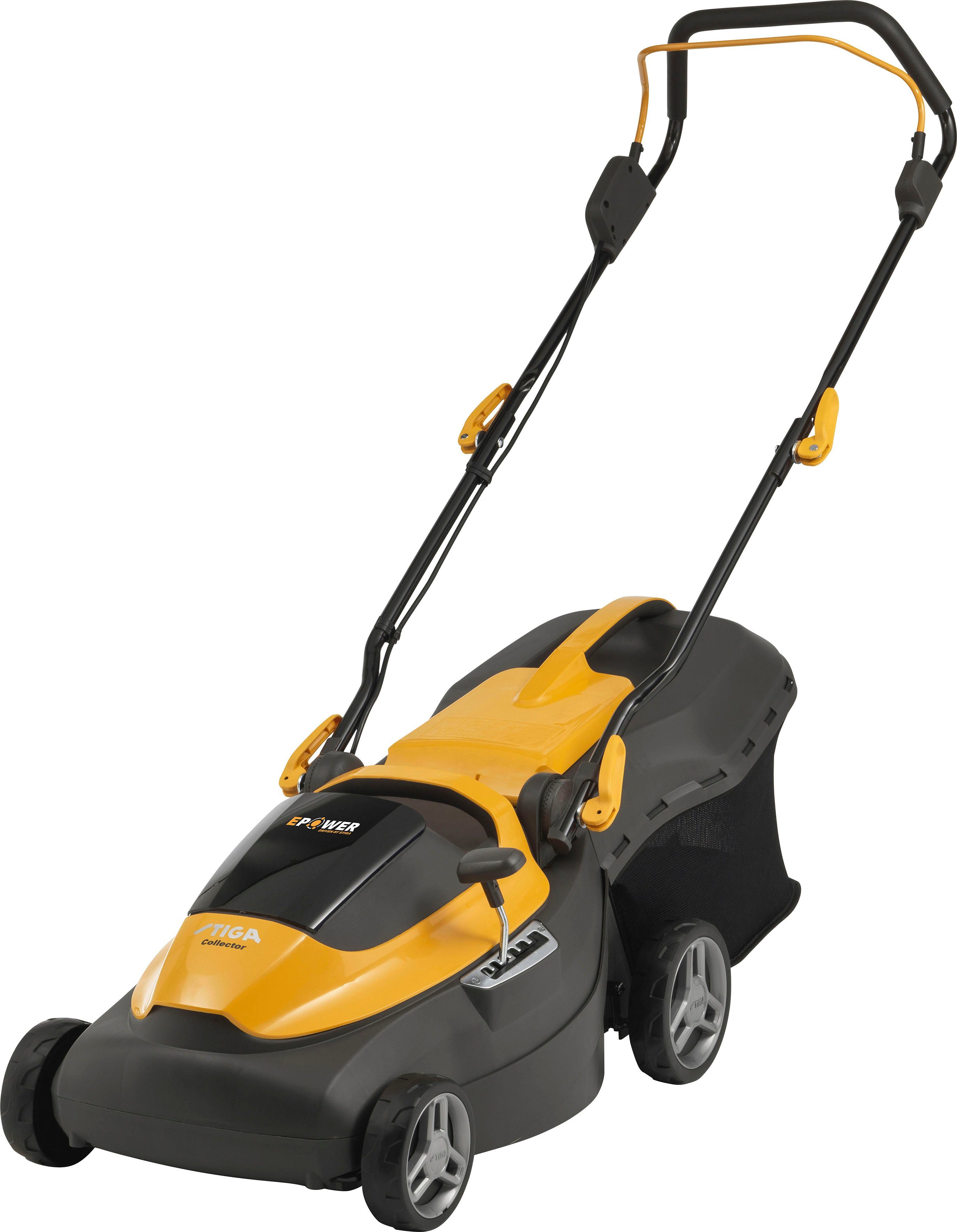 STIGA GARDEN Akkurasenmäher Collector 140e, 38 cm Schnittbreite, mit 2 Akkus 20V/4Ah und Doppel-Ladegerät