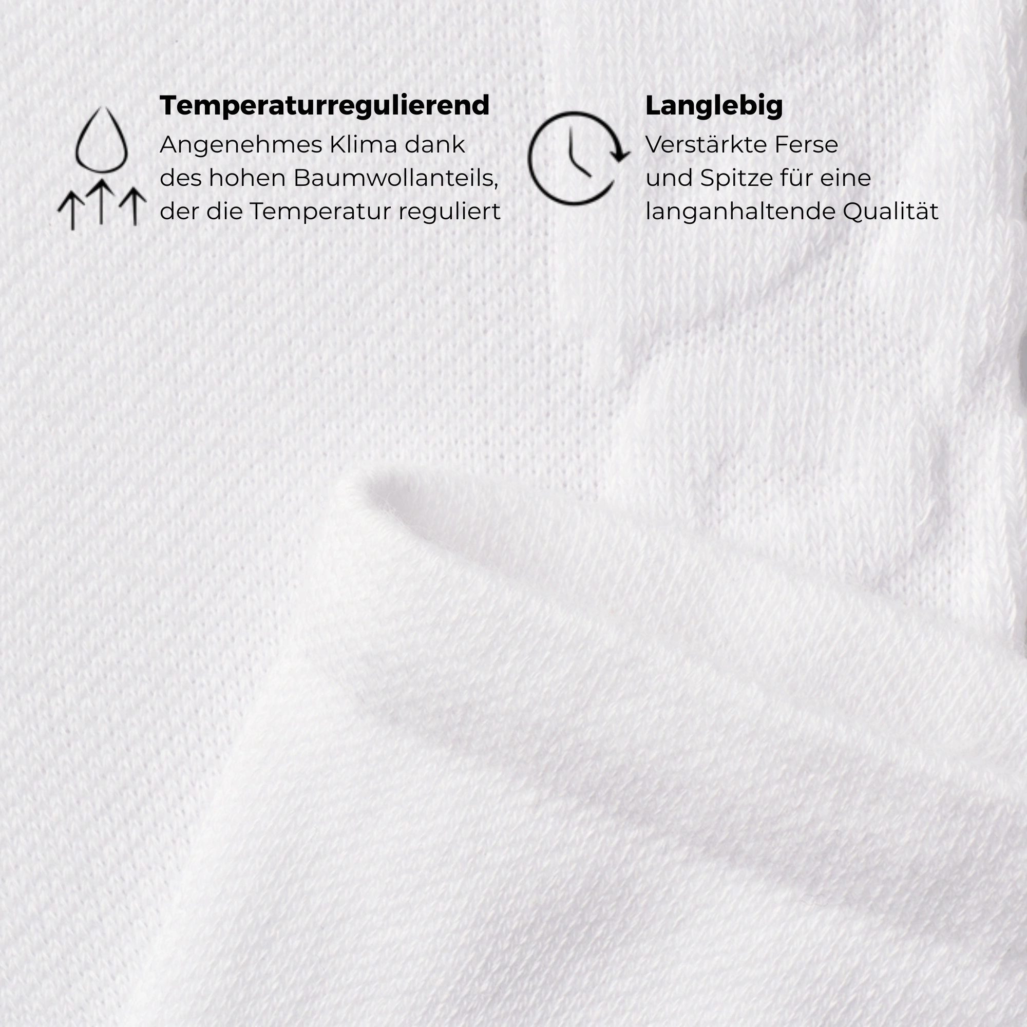 von Jungfeld Tennissocken Embossed Bio-Baumwolle 35-46 Unisex 2 Paar (2-Paar, 2er-Pack) 3D-Motivsocken für Damen & Herren aus Bio-Baumwolle