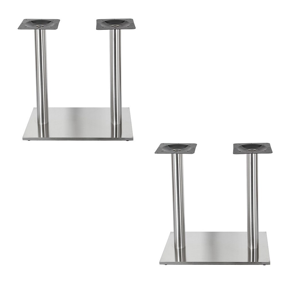 (Set, Möbelfuß Edelstahl 2X Set), Untergestell Tischbein Mucola Tischplattenträger Sockelfüße, 2er Edelstahl