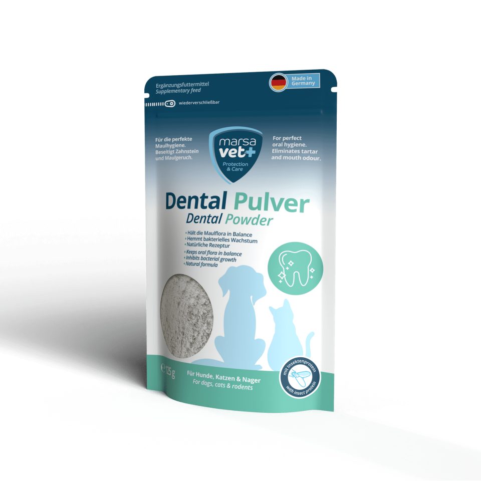 Bellfor Marsavet Dental Zahnpulver für Hunde, Katzen und Nagetiere mit Insekte, für: Hunde