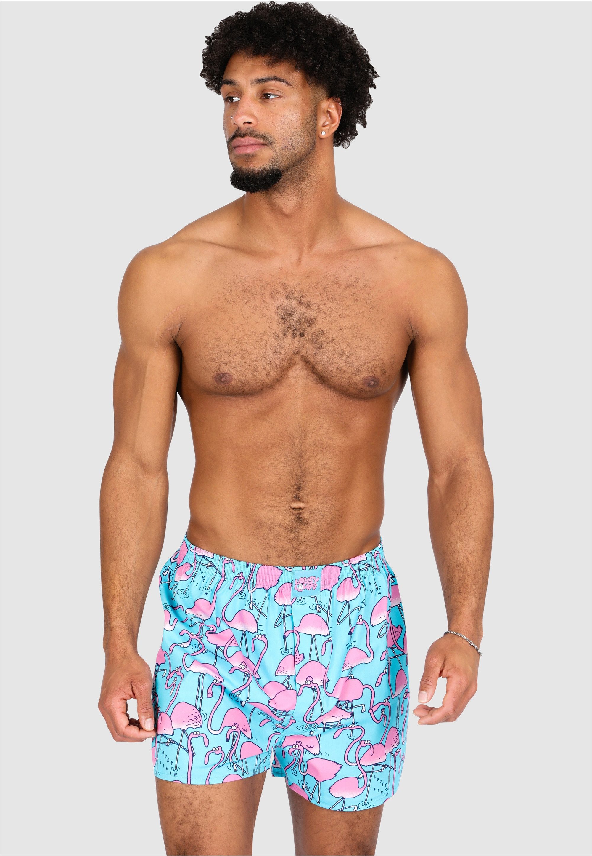 Lousy Livin Boxershorts Greater Flamingos mit 3er-Pack Boxershorts