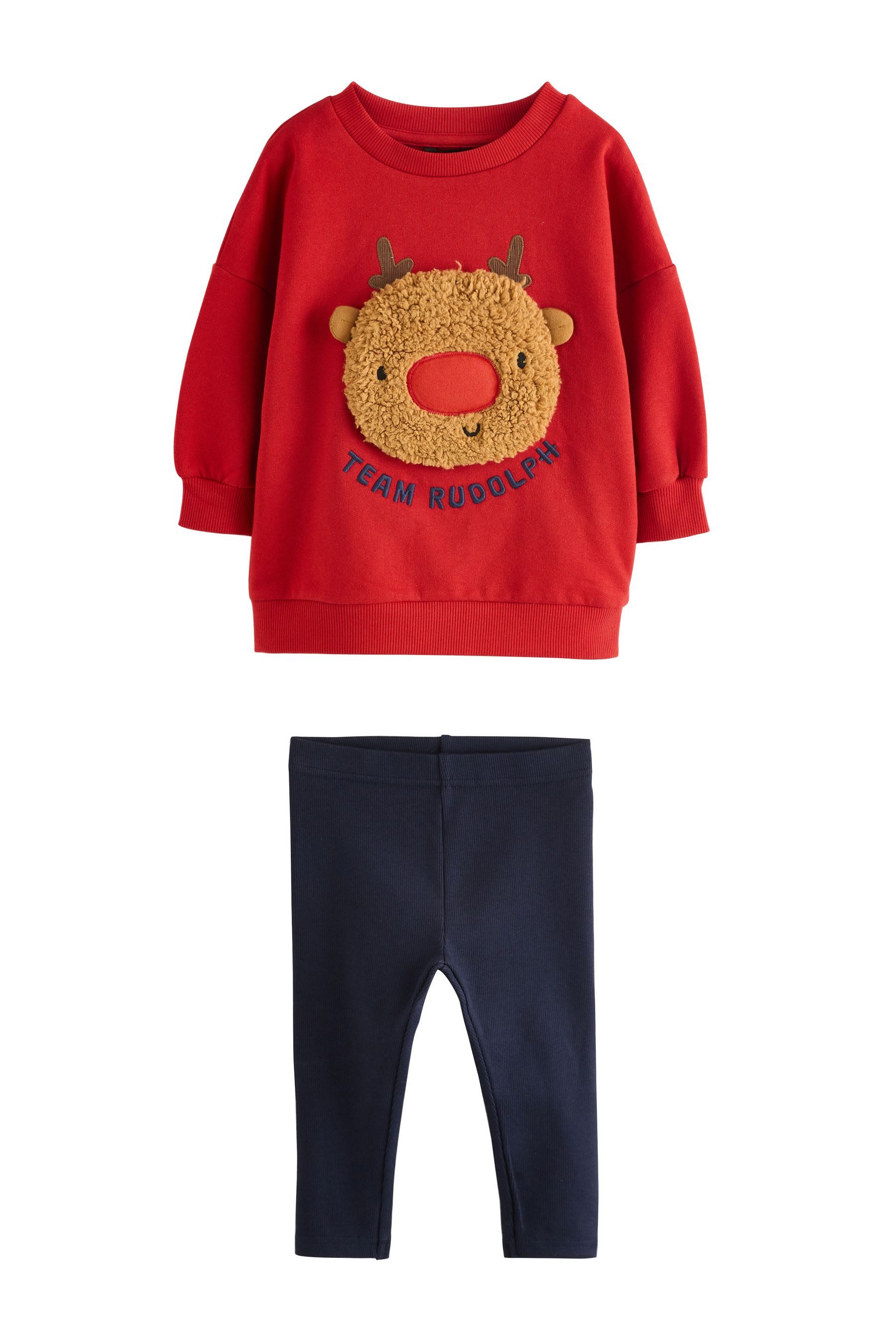 Next Top & Leggings Weihnachts-Leggings und Pulli im Set (2-tlg)
