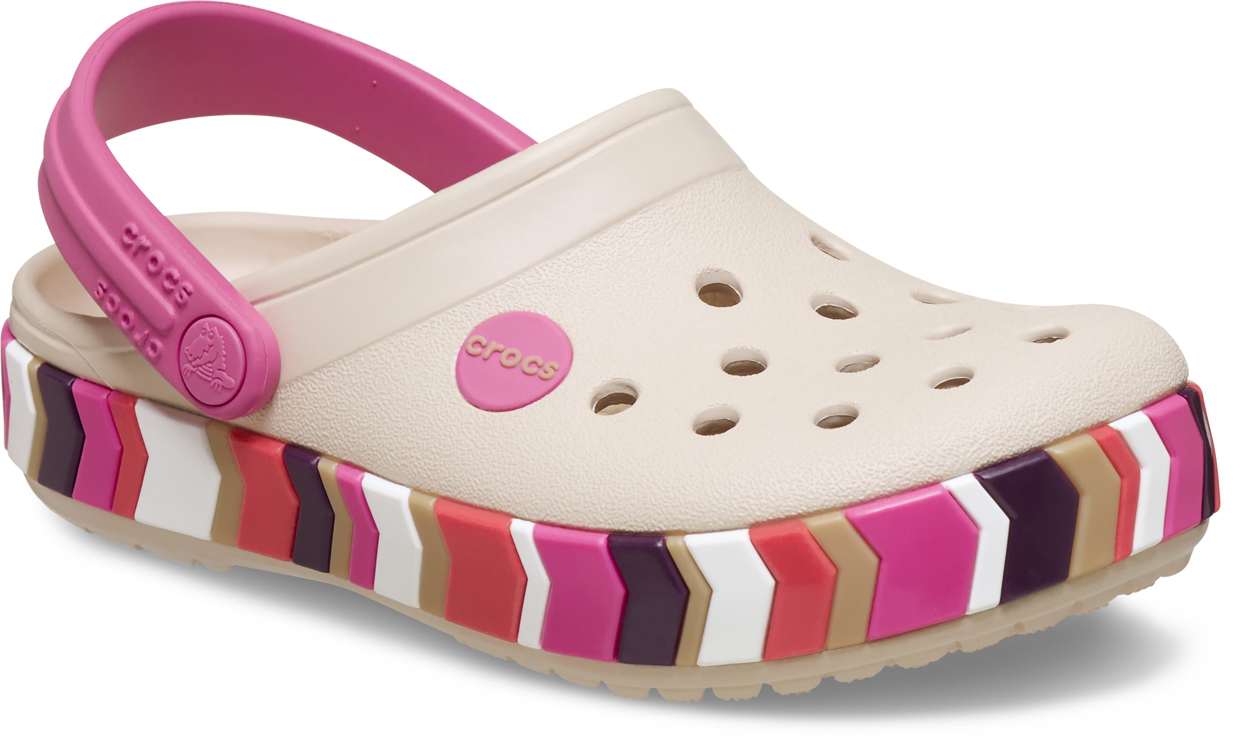 Crocs Crocband Chevron Band Clog T Clog Schlupfschuh, Hausschuh mit schwenkbarem Fersenriemen