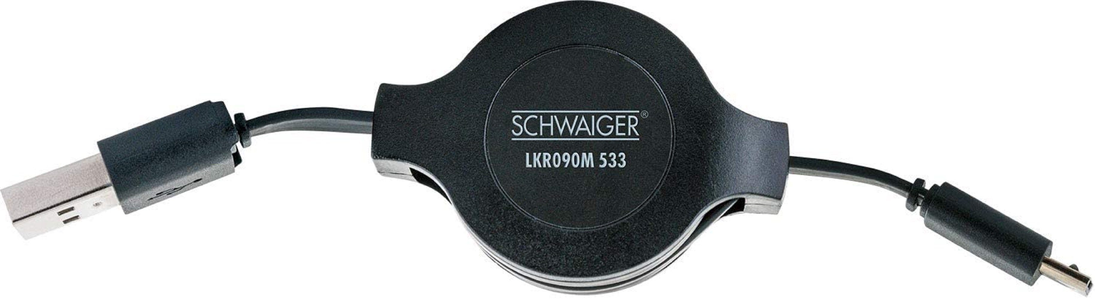 Schwaiger Schwaiger LKR090M 533 flaches ausziehbares Micro-USB Sync/Ladekabel Smartphone-Kabel