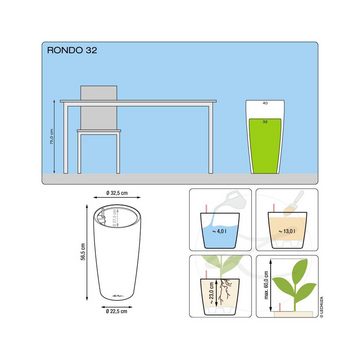 Lechuza® Pflanzkübel Rondo 32 - anthrazit metallic mit Wasserspeicher (1 St)