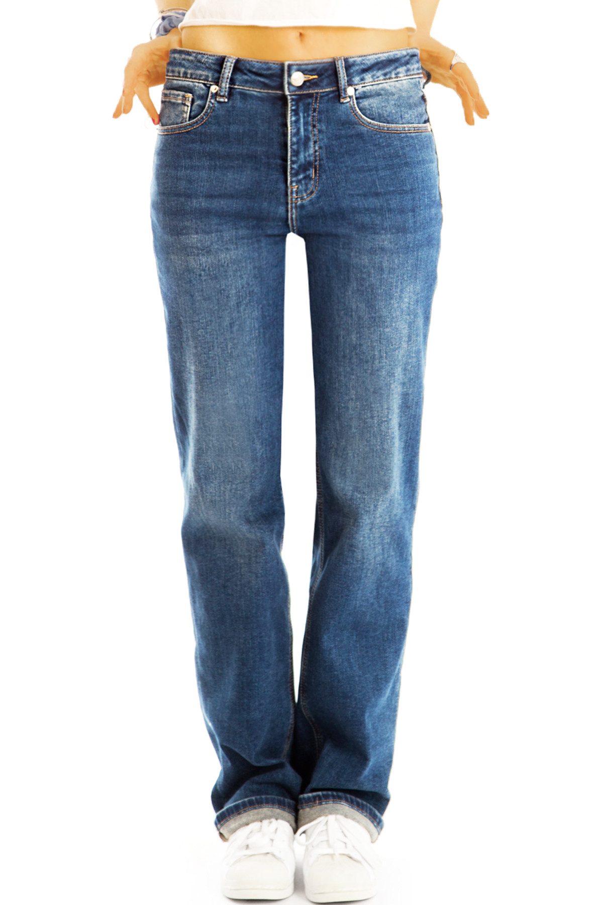 be styled Gerade Jeans Relaxed Loose Fit Jeans medium waist gerade Hose - Damen - j35L-1 mit Stretch-Anteil