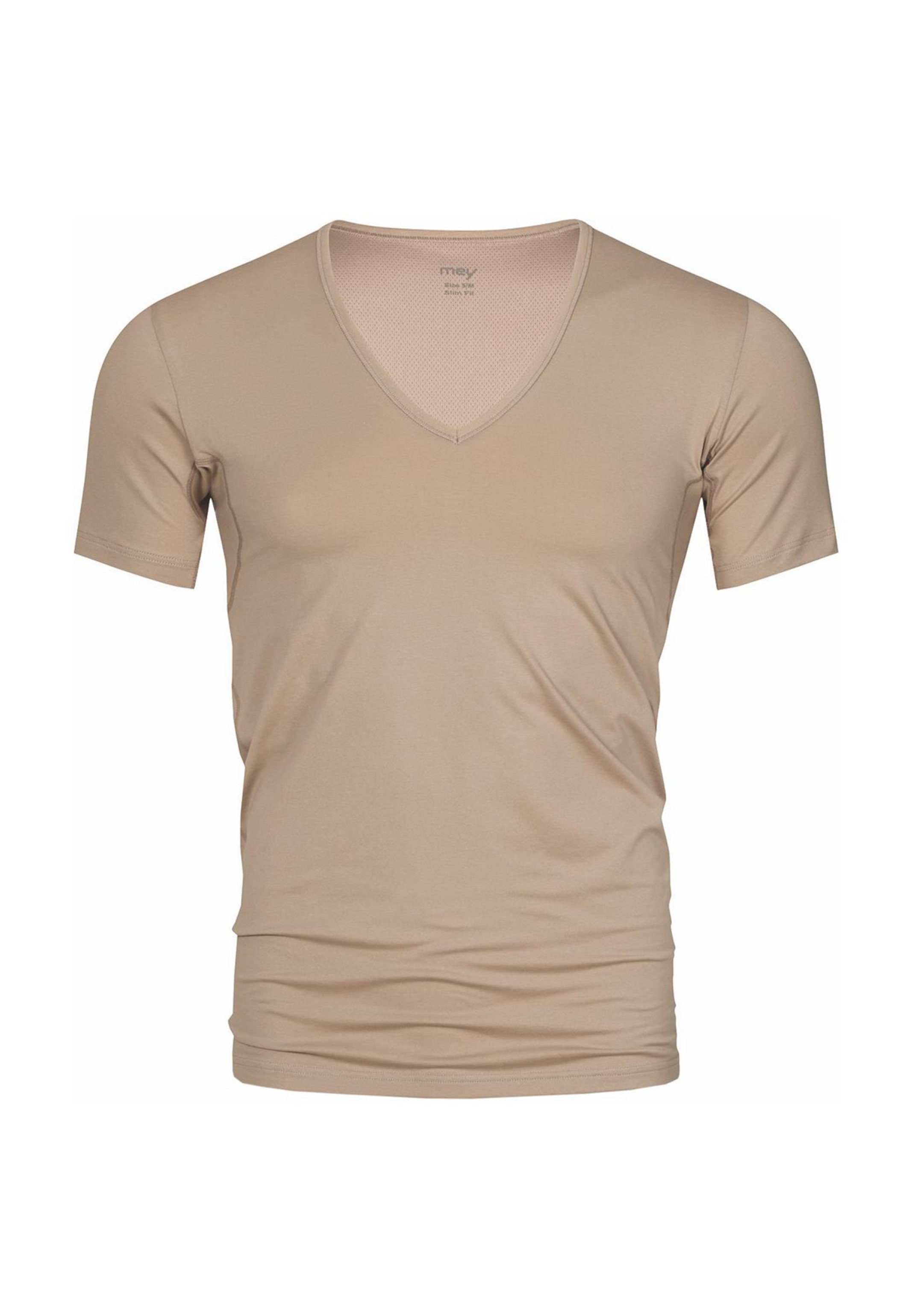 Mey (1-St) Light-Beige Shirt Kurzarm Unterhemd - / Thermoregulierend - Cotton Unterhemd Dry Baumwolle