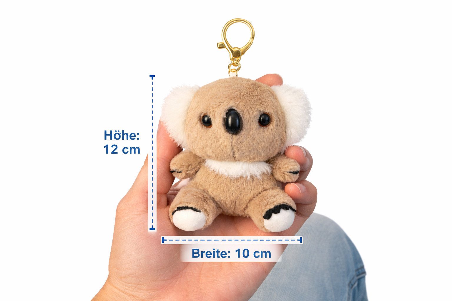 soma Schlüsselanhänger Koala Schlüsselanhänger Plüsch 12cm weich Kuscheltier Anhänger braun (Set, 1-tlg., Geschenk-Set), Extra weich mit stabilem Metallring und detailreichem Design