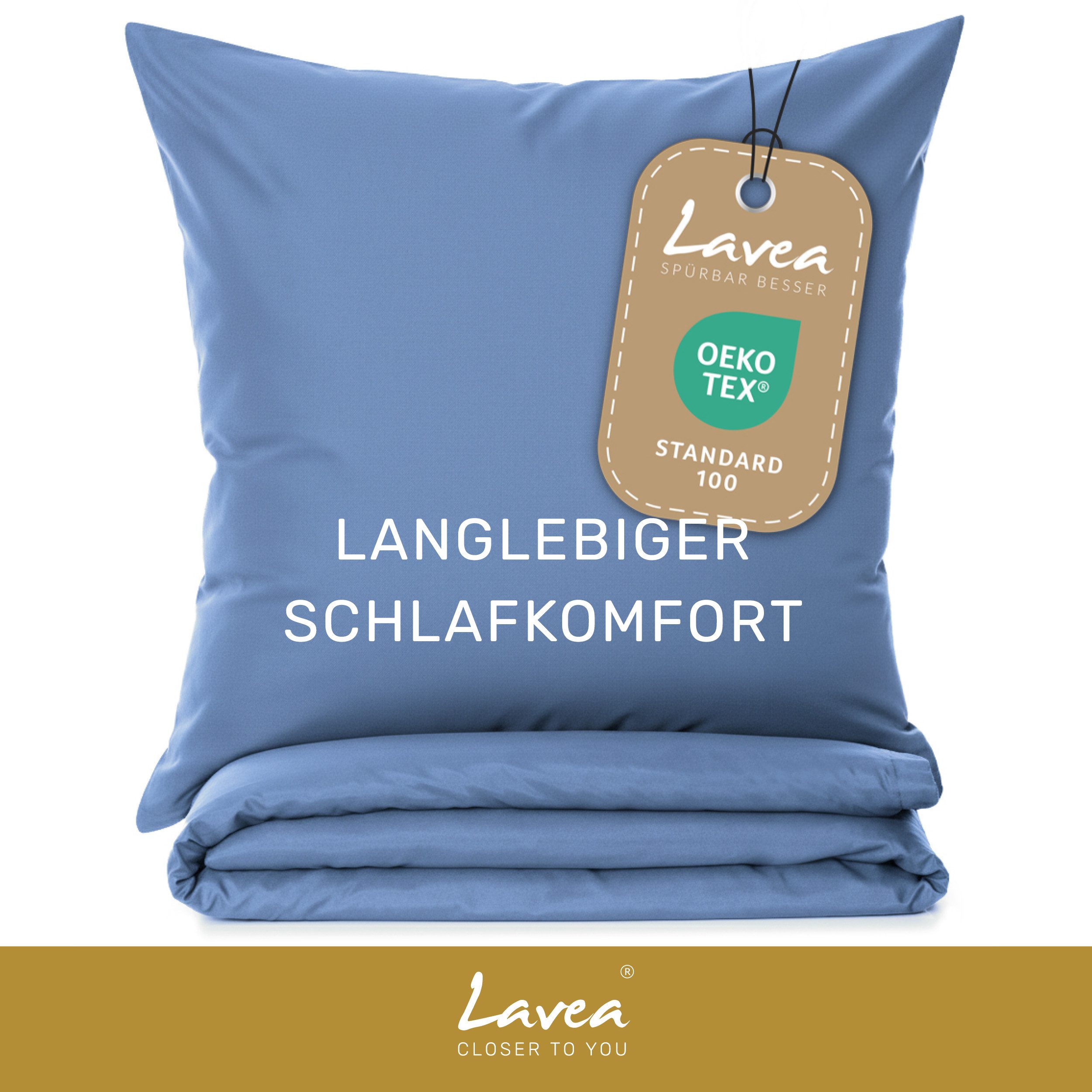 Lavea Bettwäsche Mikrofaser Bettwäsche-Sets mit Kissenbezügen und Bettbezügen, 2 teilig, Bettbezug und Kissenbezug mit Reißverschluss, weich, hypoallergen