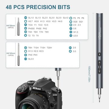 autolock Elektrowerkzeug-Set 51 in 1 Feinmechaniker Power Elektro-Schraubendreher Set, mit 48 Bits,Magnetische Feinmechaniker mit LED-Leuchten für Phone