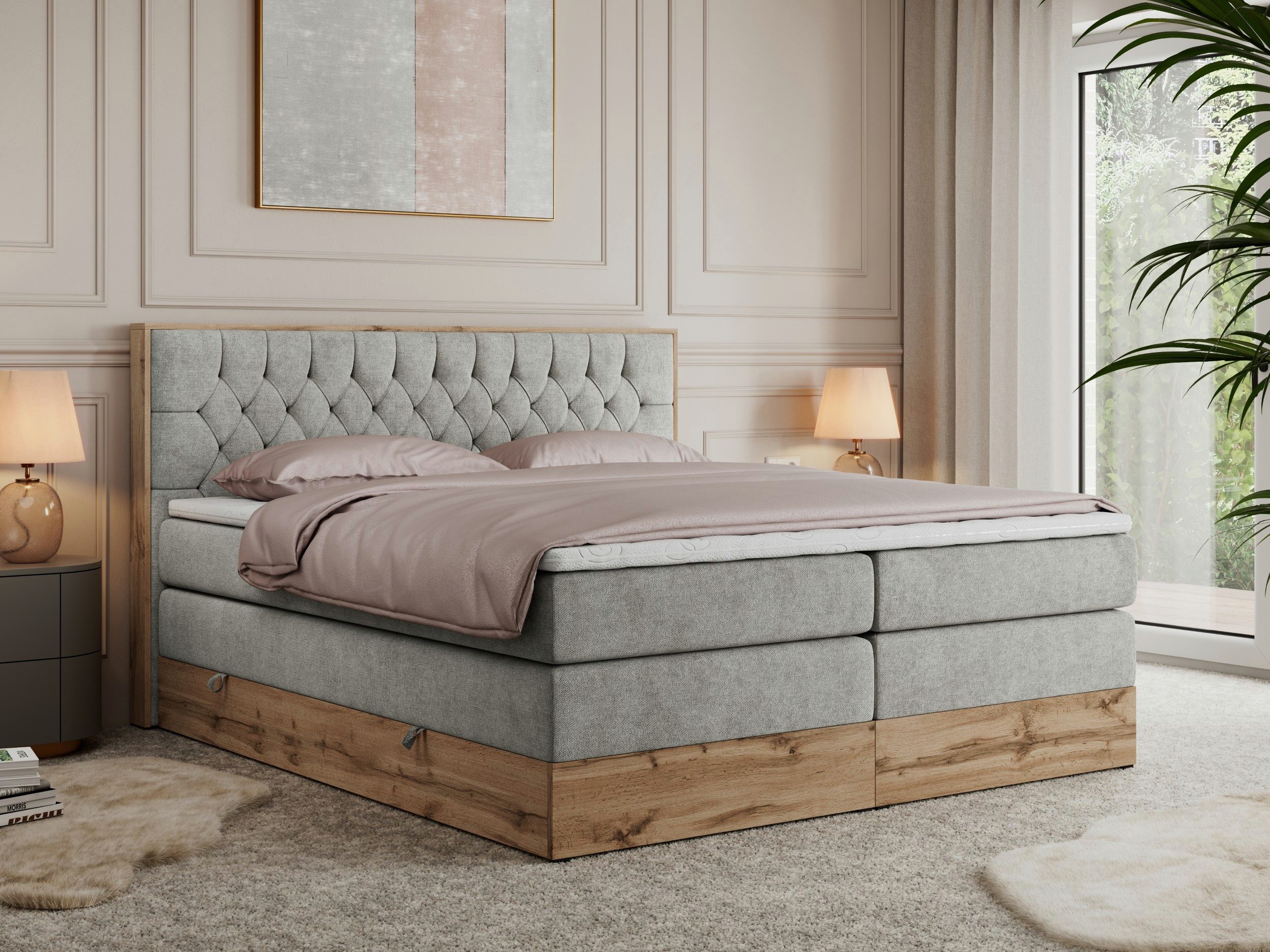 MKS MÖBEL Boxspringbett AMORE KING (Set, günstig online kaufen