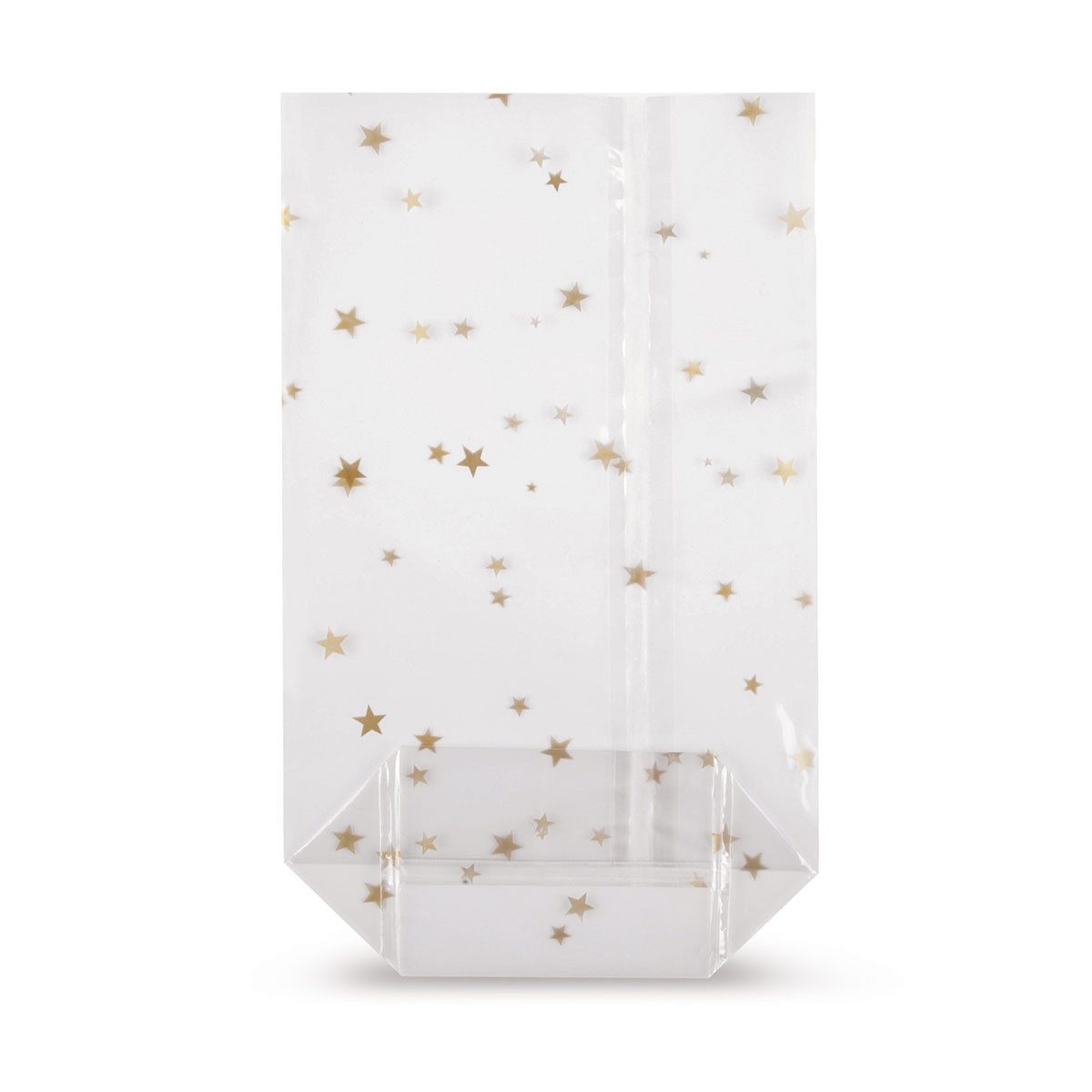 Frischhaltebeutel Bodenbeutel PP Kreuzbodenbeutel "STERNE GOLD"