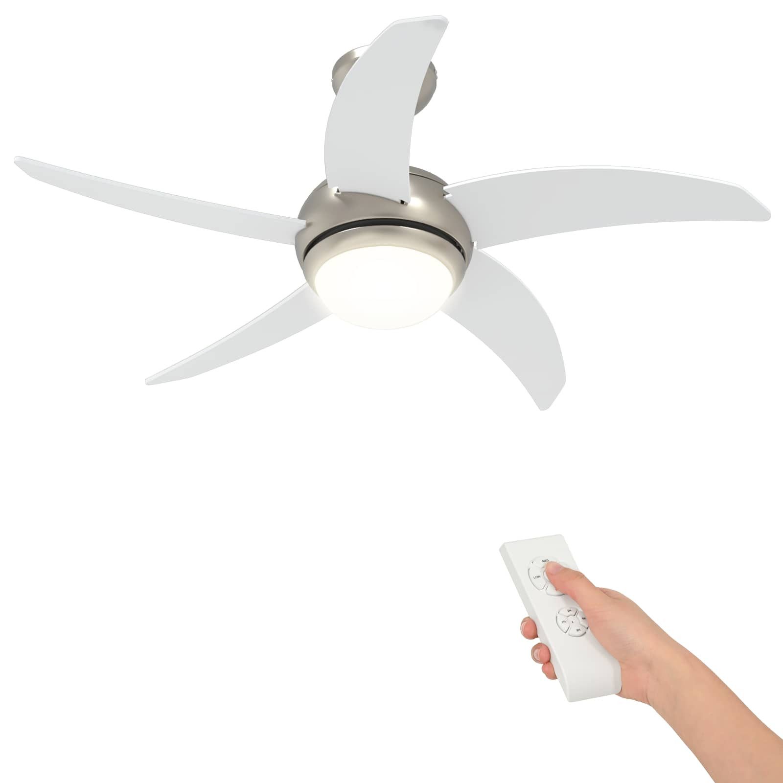 vidaXL Deckenventilator Deckenventilator mit Licht und Fernbedienung Ø 110 cm Weiß