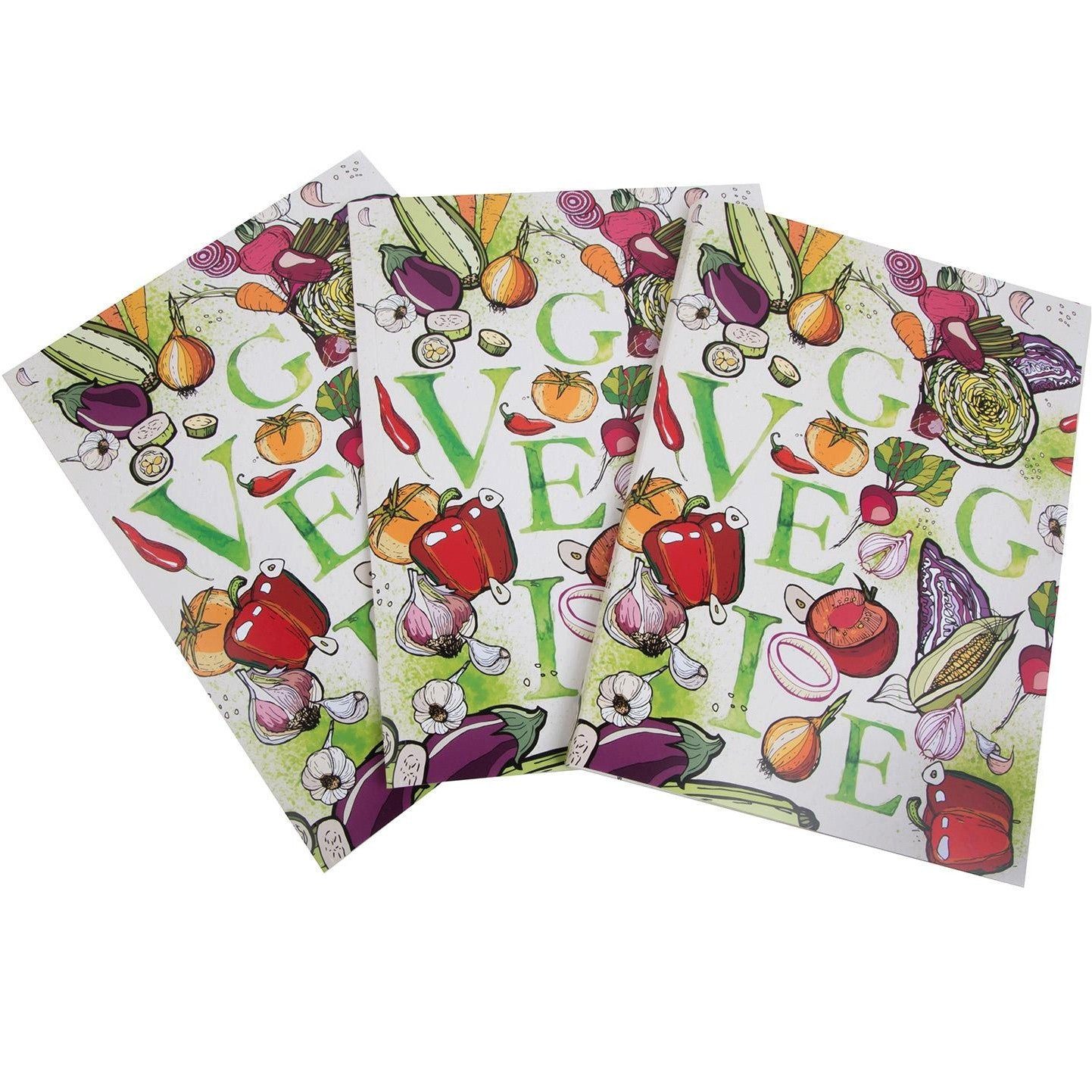 Logbuch-Verlag Notizbuch 3 Rezeptmappen VEGGIE