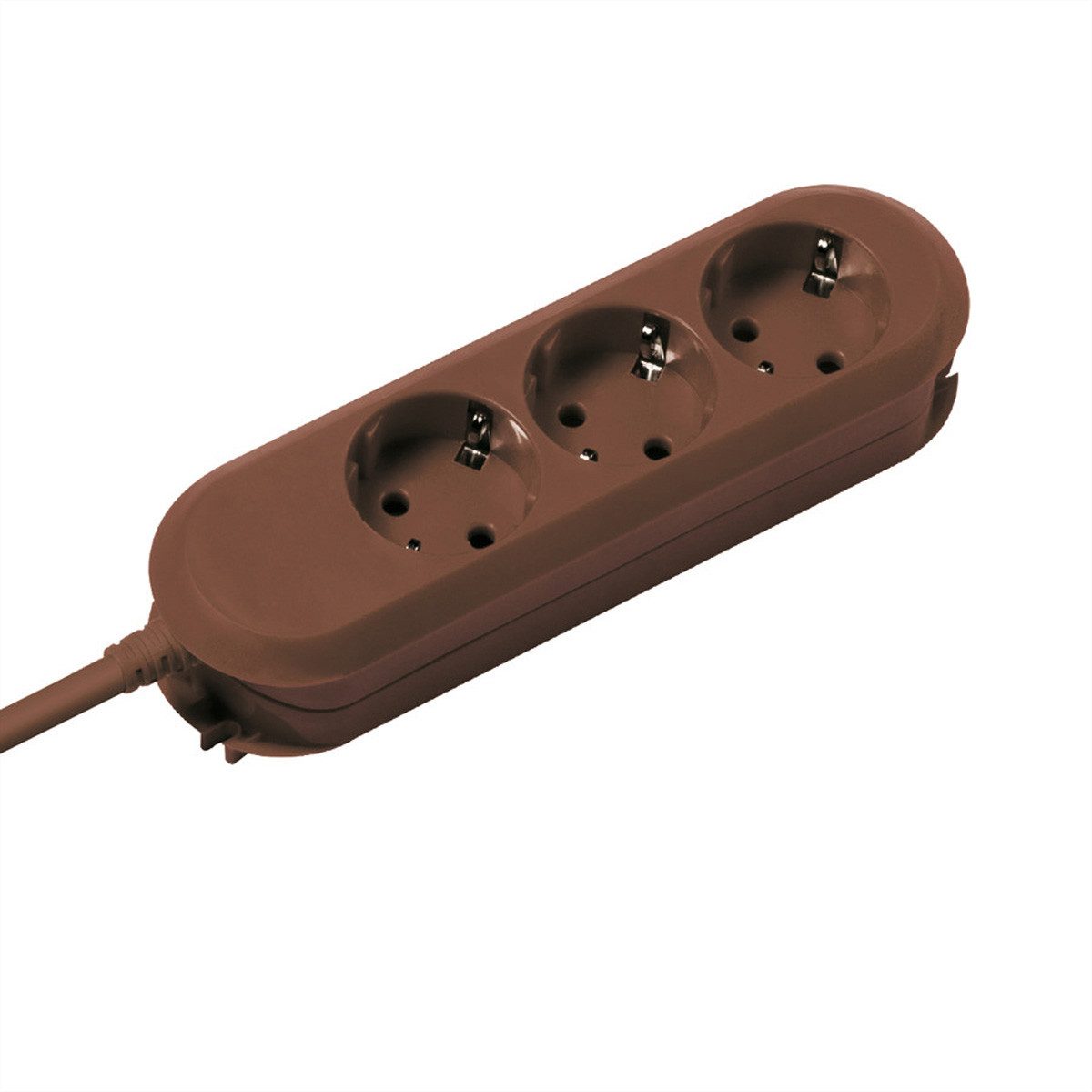 Bachmann SMART Steckdosenleiste 3x CEE7/3 braun Steckdosenleiste (Kabellänge 3 m), 3x Schutzkontakt, 388.471