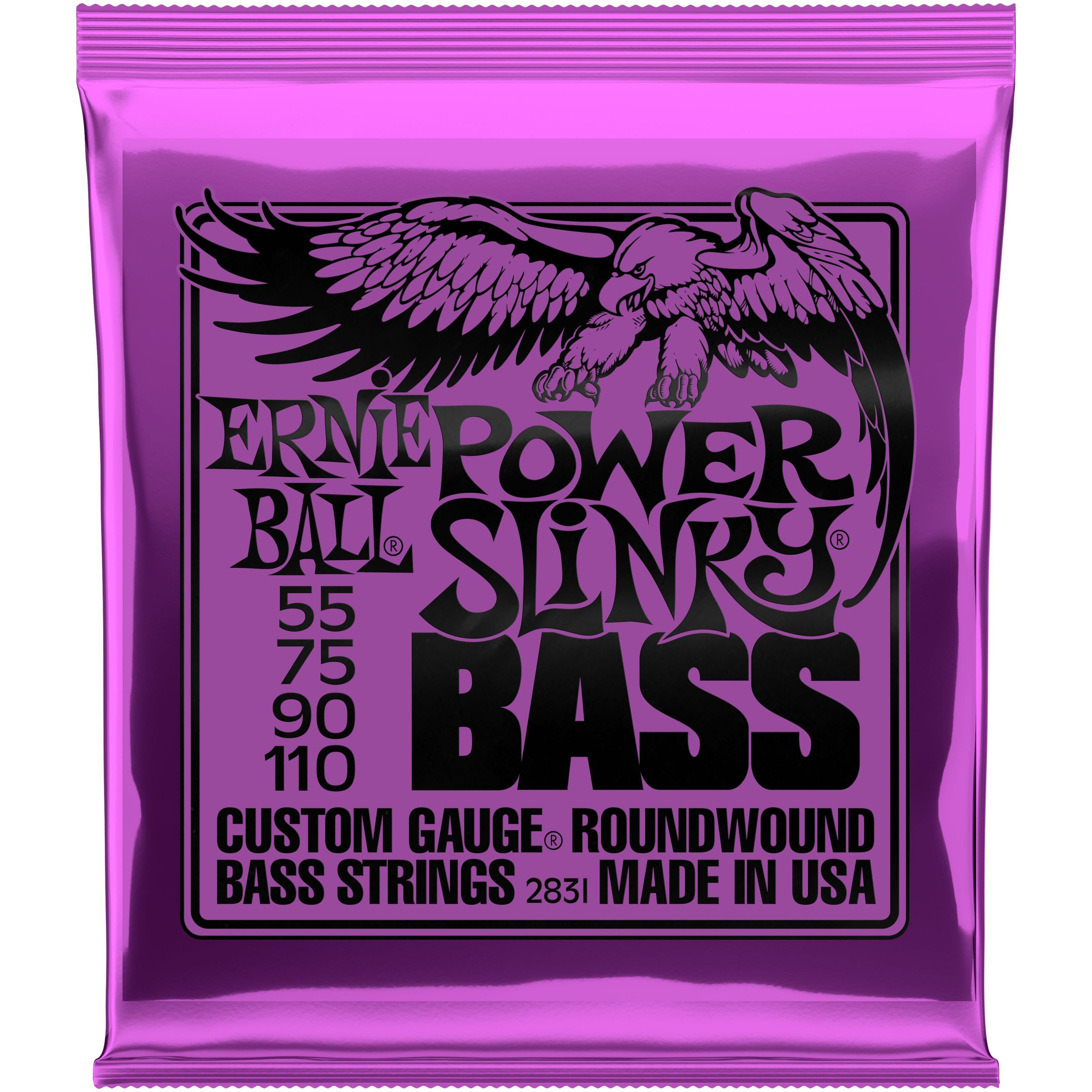 Ernie Ball Saiten, (EB2831 55-110 Power Slinky Nickel Wound), EB2831 55-110 Power Slinky Nickel Wound - Saitensatz für 4-Saiter