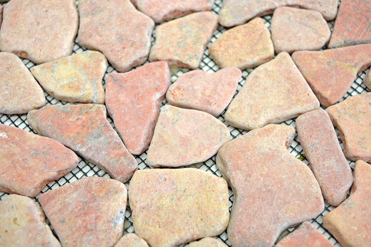 rot Mosaik Küchenfliese Marmor Bad Bruch Bodenfliese Polygonal Mosani Naturstein