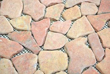 Mosani Bodenfliese Mosaik Bruch Marmor Naturstein rot Polygonal Küchenfliese Bad