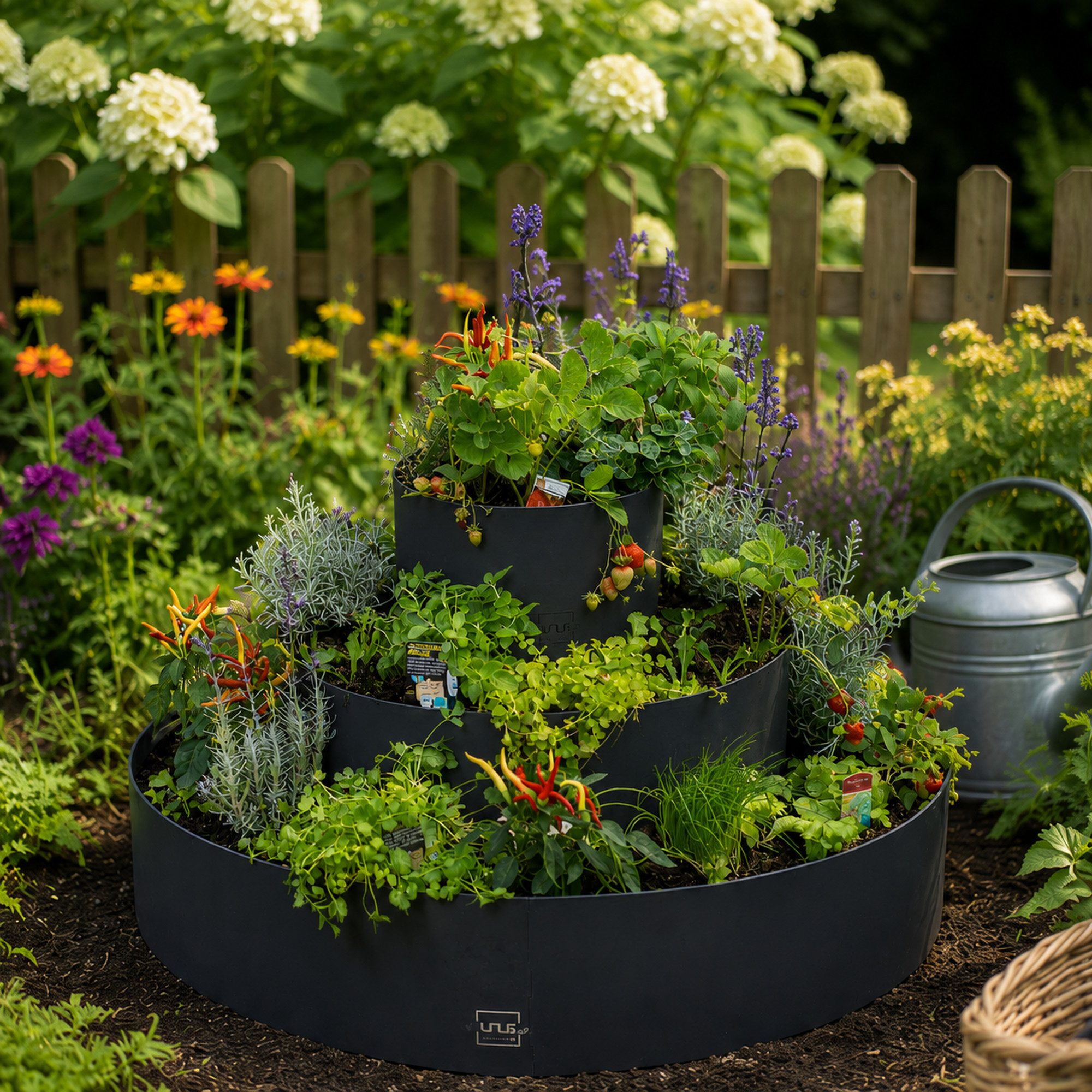 UNUS GARDEN Hochbeet Kräuterschnecke Rostoptik (30,60,90 cm), Gartenkräuter, Garten, Bepflanzung – Bild 4 von 5