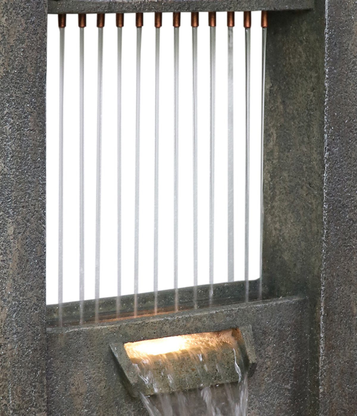 cm LED-Beleuchtung, Luzern Material 102 x x Breite, 49 49 Polyresin, Gartenbrunnen ca. Steinoptik Dehner in cm, aus 30.5 mit robustem