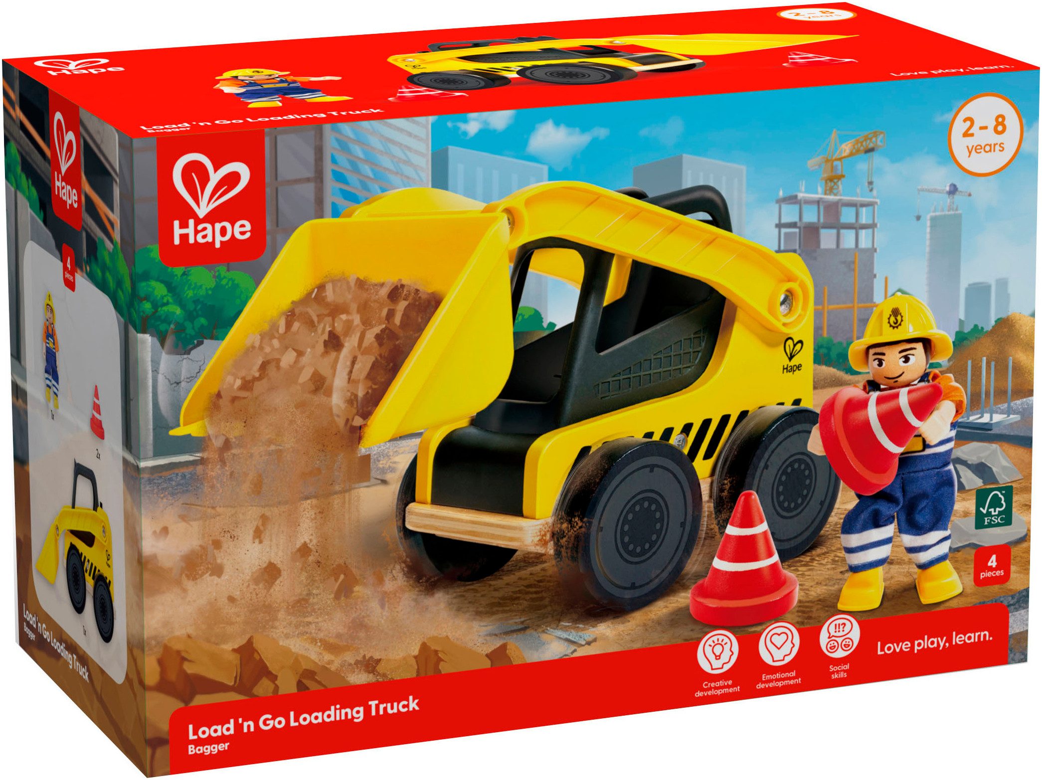 Hape Spielzeug-Radlader Frontlader günstig online kaufen