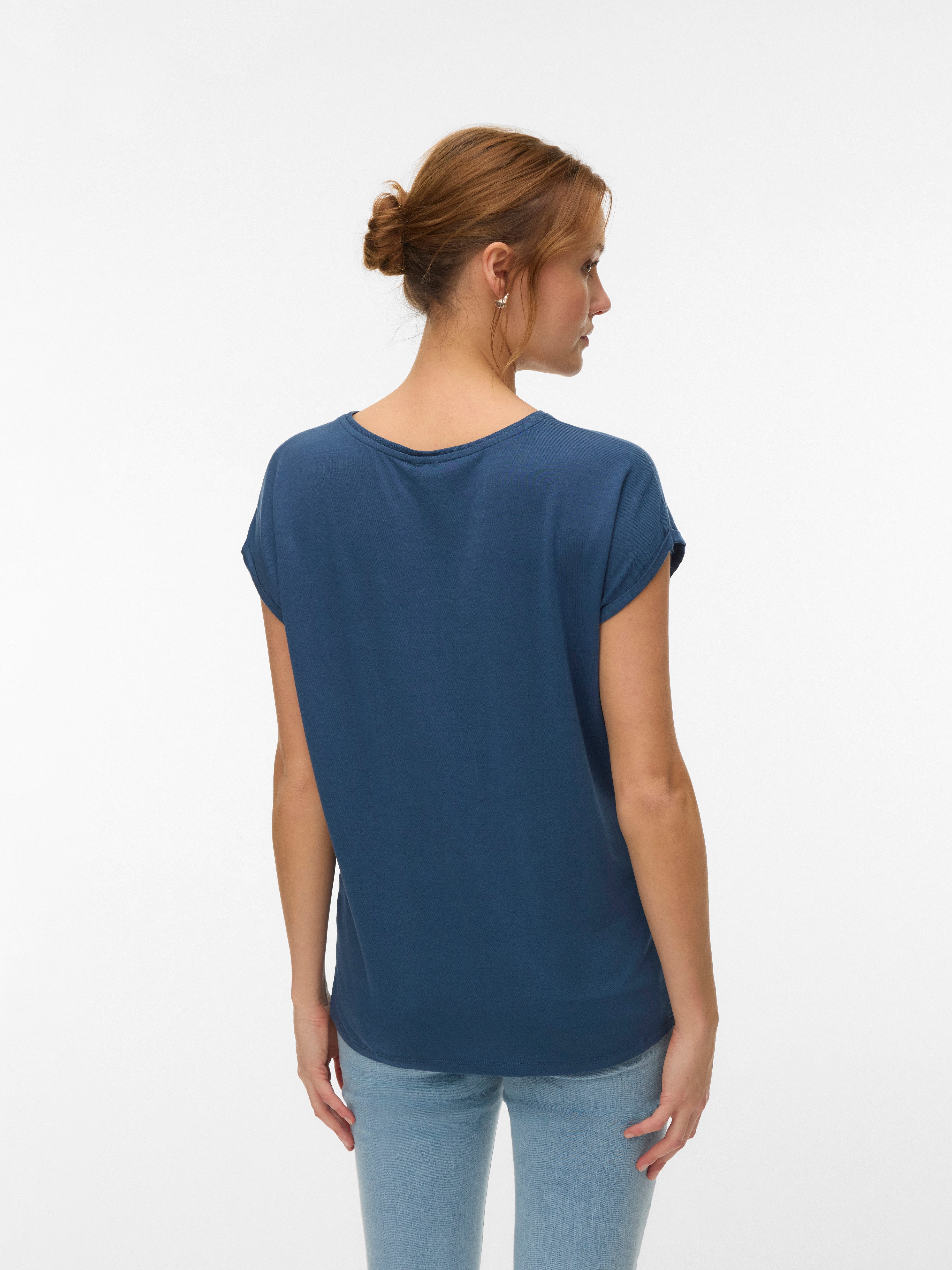 Vero Moda Rundhalsshirt VMAVA PLAIN SS TOP GAJRS NOOS Materialmix, regular günstig online kaufen