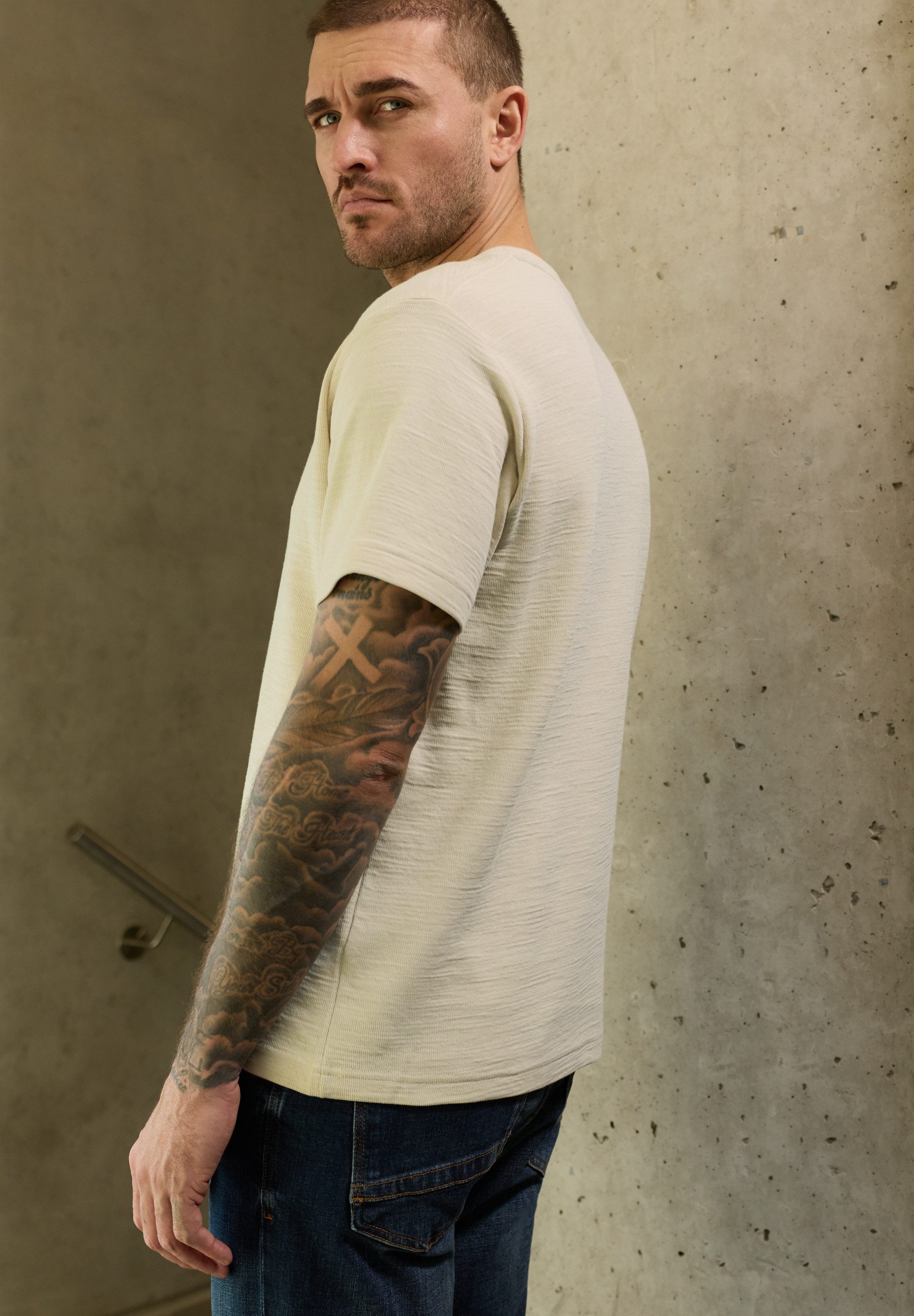 STREET ONE MEN T-Shirt mit Rundhalsausschnitt