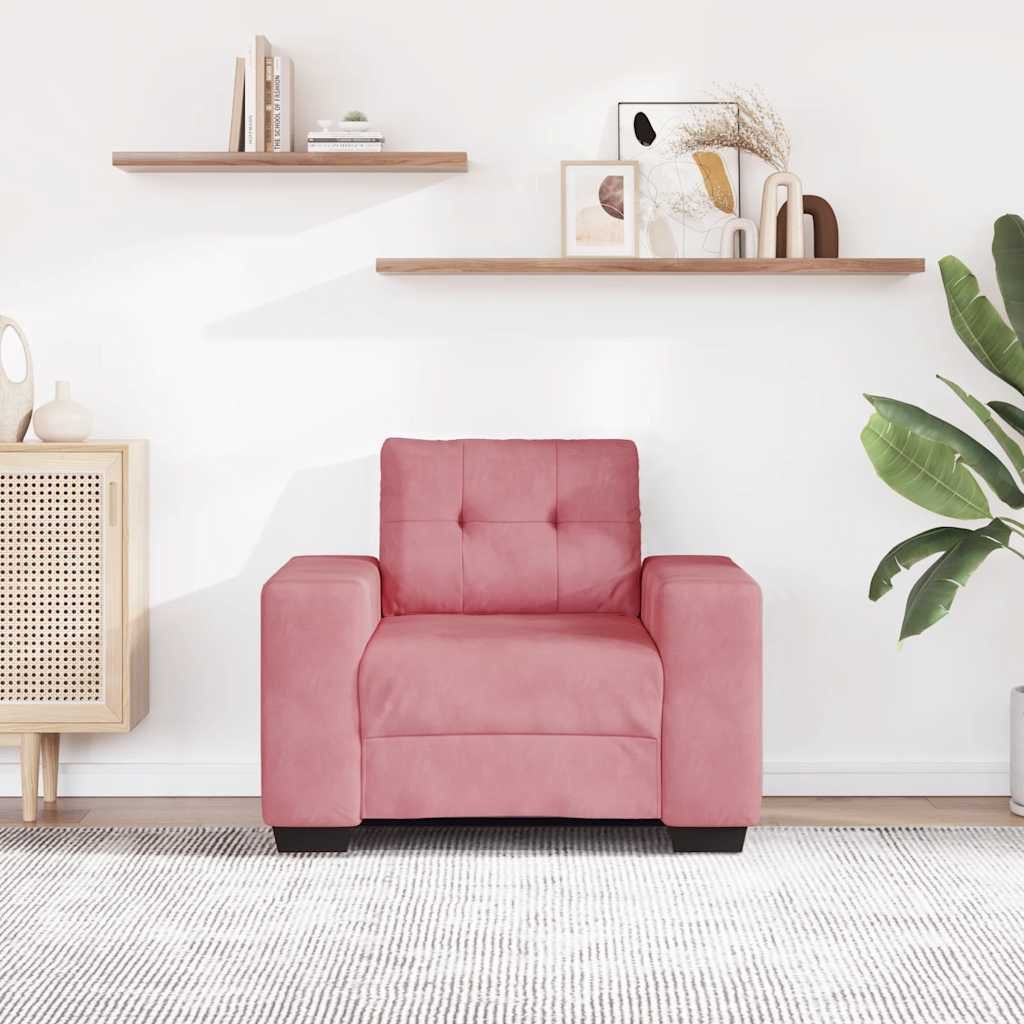 vidaXL Sofa Sessel Rosa 100x78x80 cm Samt, 1 Teile günstig online kaufen