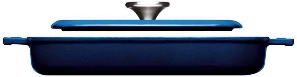 WOLL Grillpfanne Iron, Gusseisen (1-tlg), 28x28 cm, Induktion blau | Grillpfannen