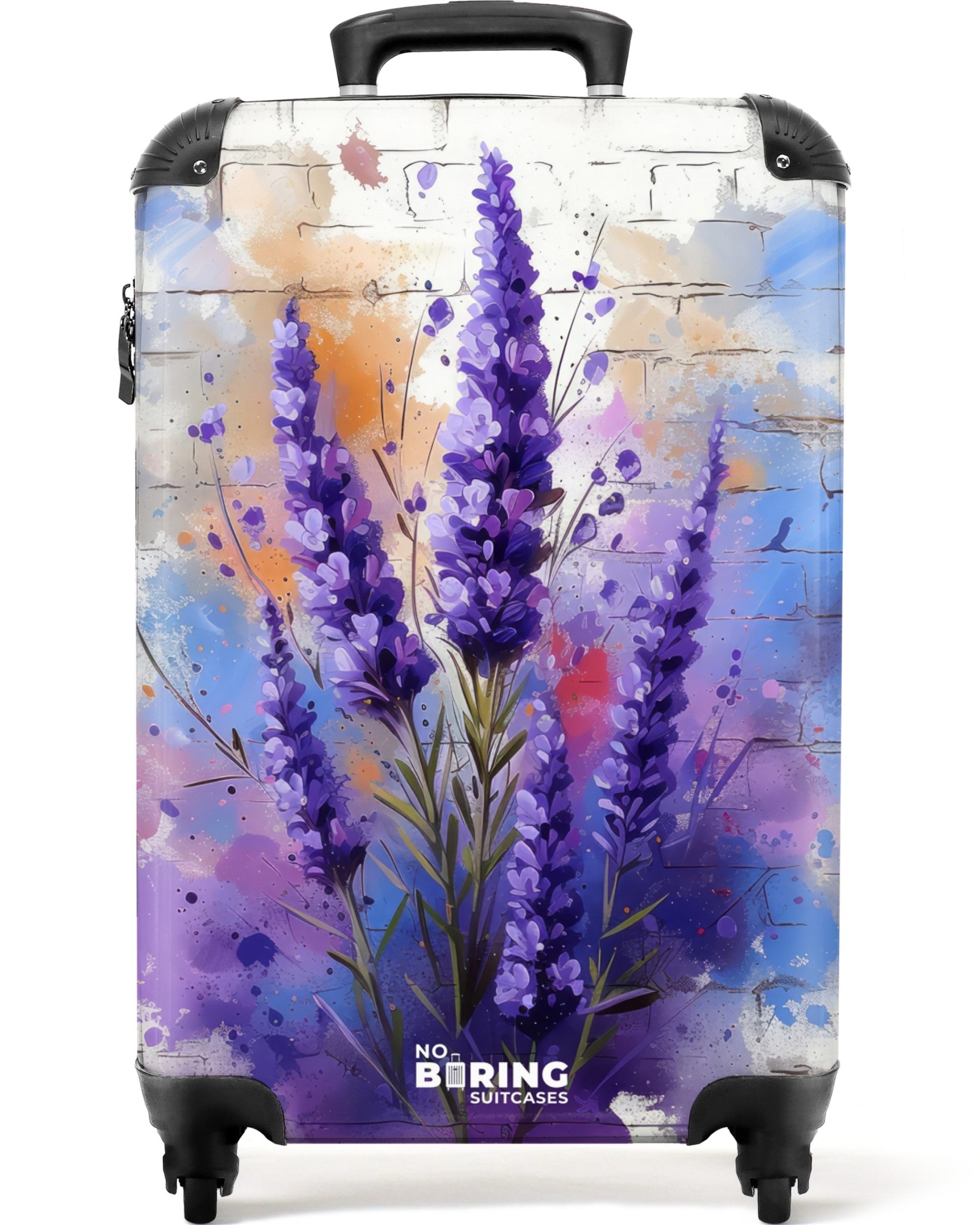 NoBoringSuitcases.com© Hartschalen-Trolley Lila-Lavendel im Graffiti-Stil 5 günstig online kaufen