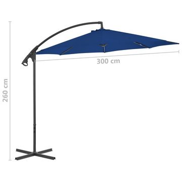 furnicato Sonnenschirm Ampelschirm mit Stahlmast 300 cm Azurblau