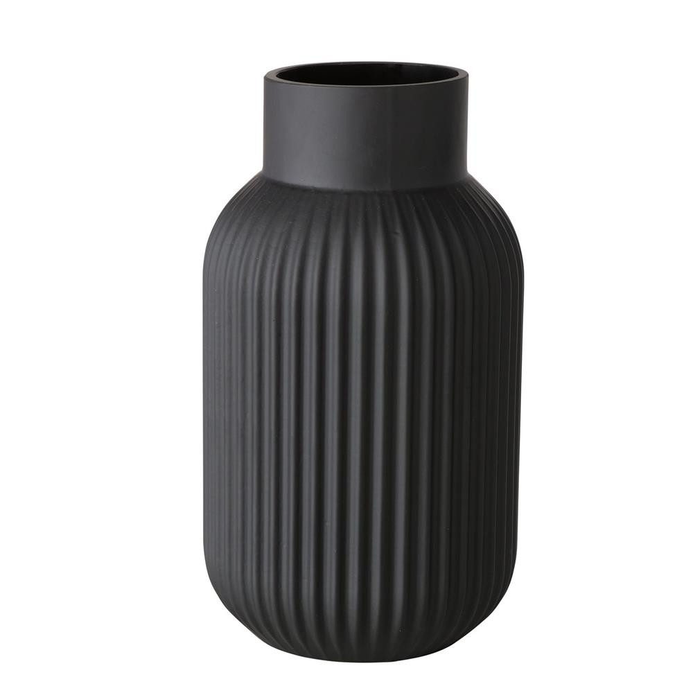 BOLTZE Tischvase Nordika Glas schwarz 22 cm rund, Blumenvase, skandinavisch