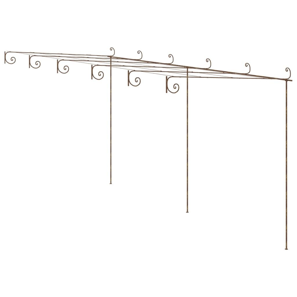 vidaXL Pergola Garten-Pergola Antik-Braun 6x3x2,5 m Eisen, BxTxH: 300x300x250 cm, (1-tlg)