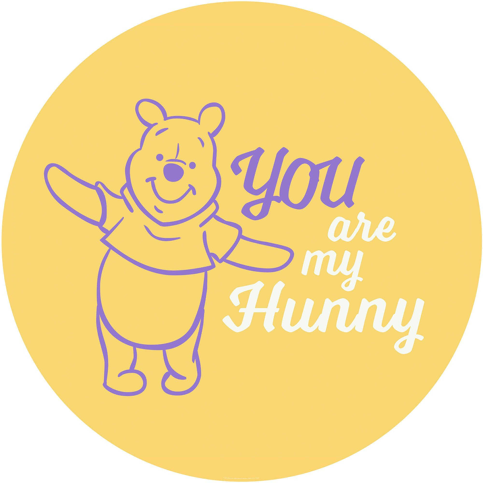 Komar Wandtattoo selbstklebendes Vlies - Winnie the Pooh My Hunny - Größe 125 x 125 cm (1 St), Künstler: Disney, rund und selbstklebend