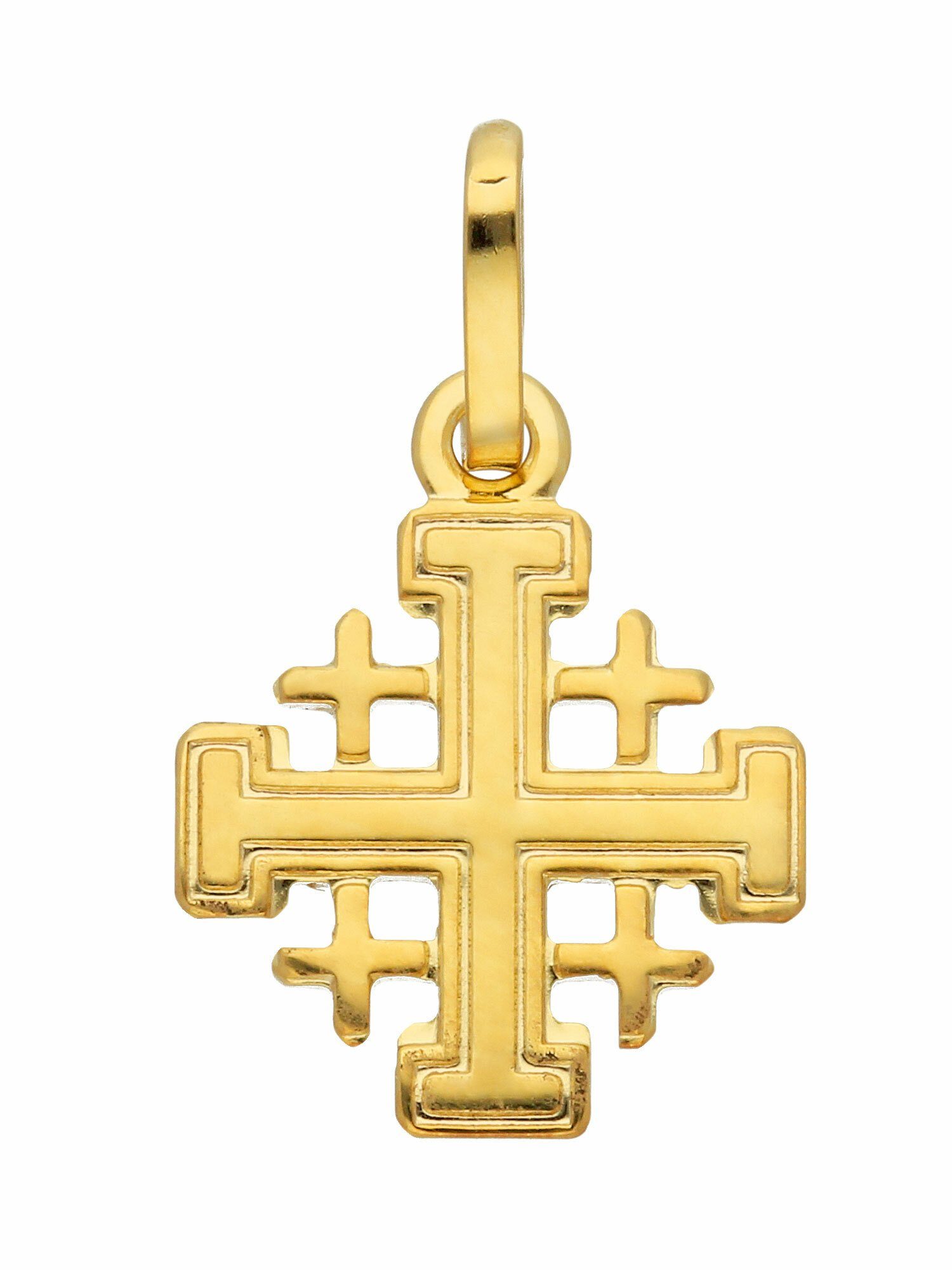 Kettenanhänger Goldschmuck Anhänger Adelia´s Herren Jerusalem, Damen 585 für Kreuz Gold &