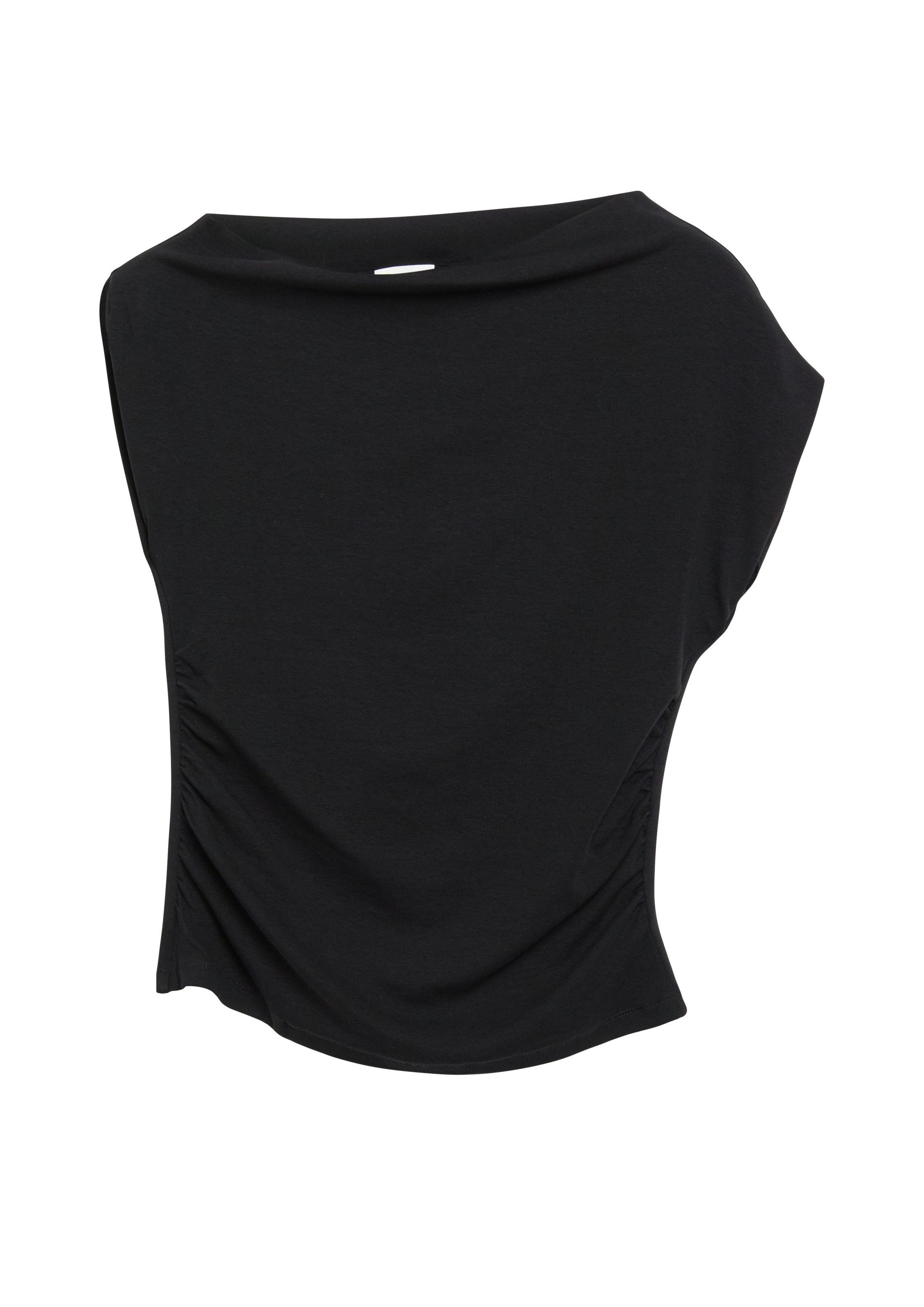 s.Oliver Muscleshirt T-Shirt T-Shirt mit Raffung und asymmetrischer Schulter