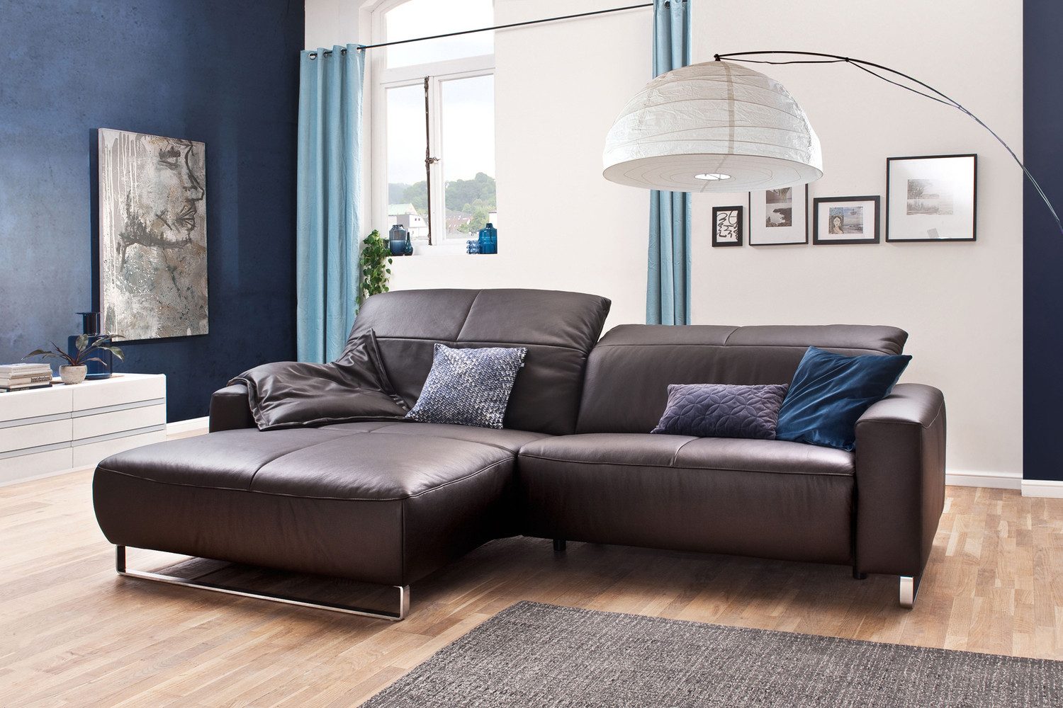 KAWOLA Ecksofa YORK, Couch L-Form rechts oder links, mit oder ohne Sitztiefenverstellung