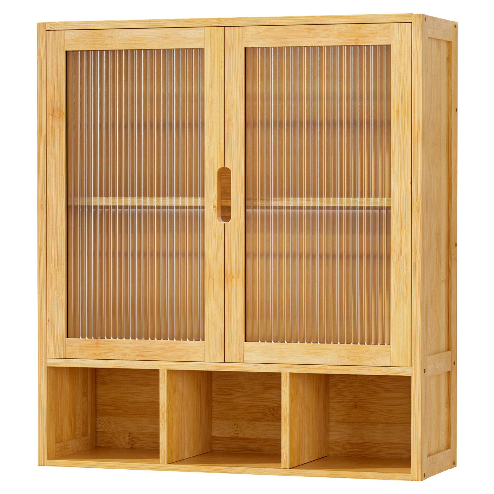 Yorbay Hängeschrank Bambus Badezimmerschrank (59x22x66 cm, günstig online kaufen