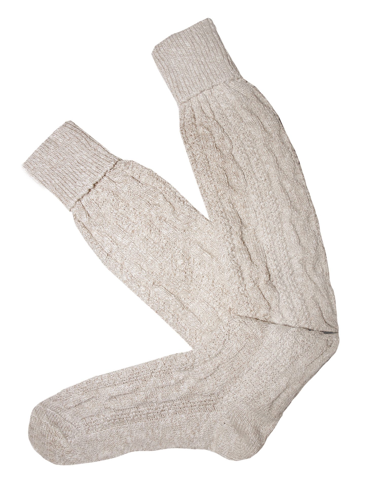 Moschen-Bayern Trachtensocken Trachtenstrumpf Herren Trachtenstrümpfe Trachtenkniestrumpf Beige aus weicher Baumwoll-Mischung