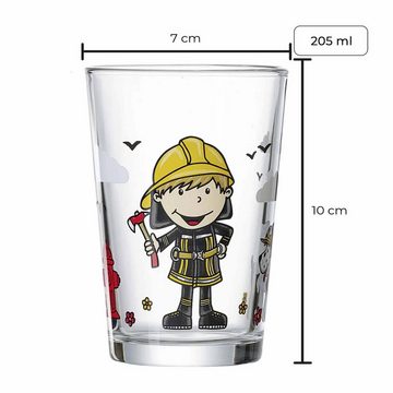Ritzenhoff & Breker Kinderbecher Feuerwehrmann Bernie Kindergläser 205 ml 6er Set, Glas
