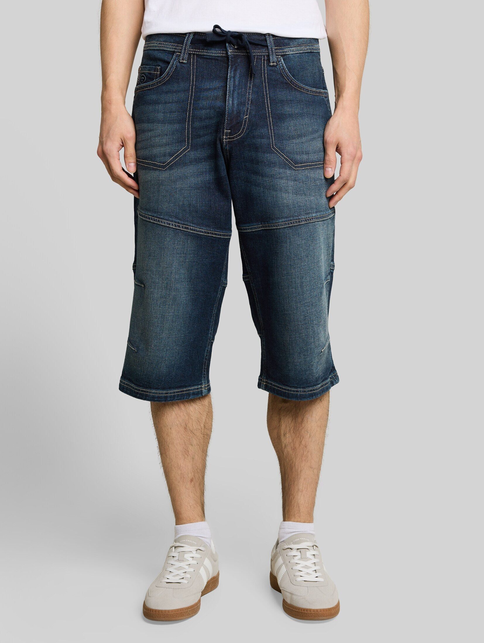 TOM TAILOR Jeansshorts Jeanshosen TTMORRIS RELAXED Overknee Jeans Shorts mit Stretch