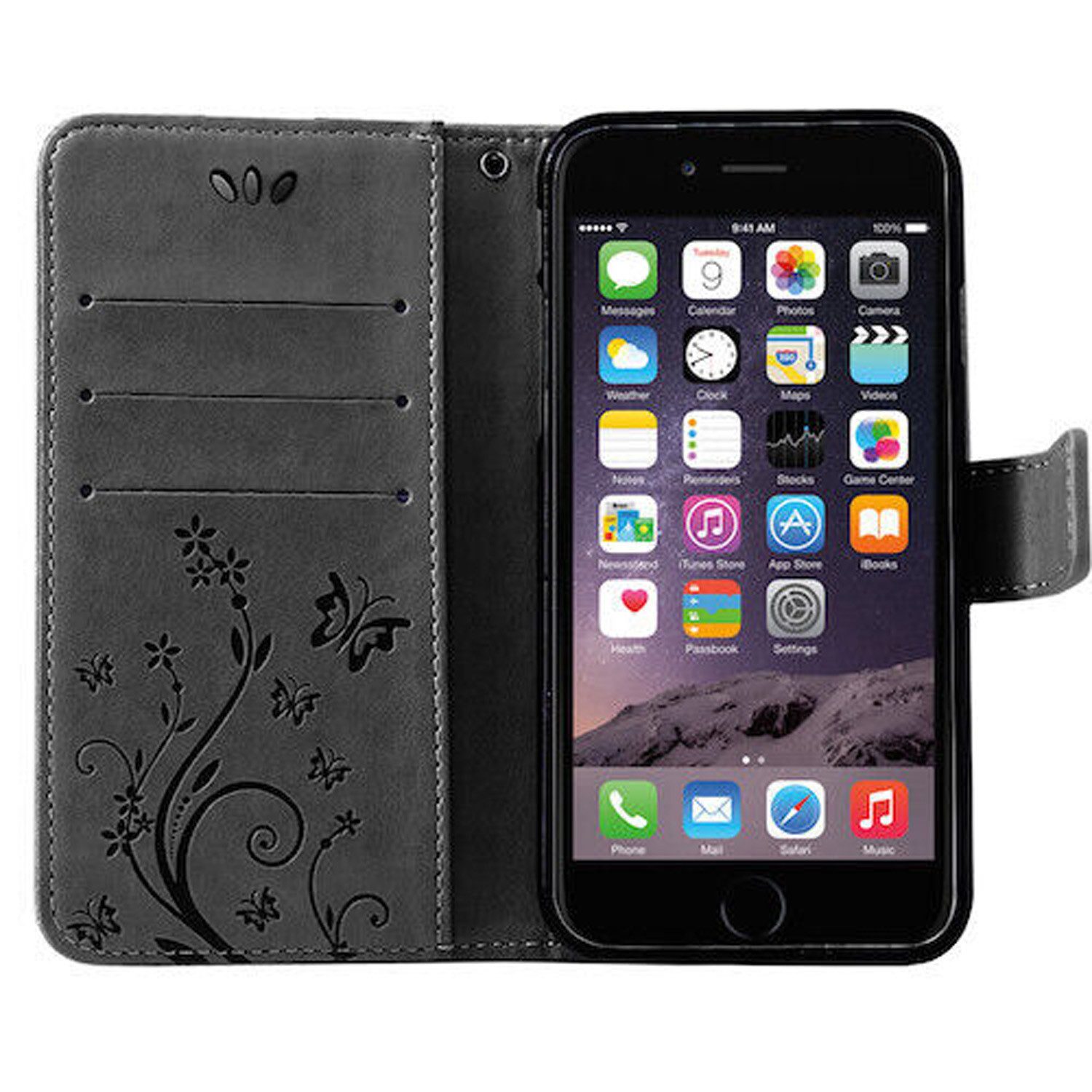 betterfon Handyhülle Handytasche für Apple iPhone Klapphülle Klapphülle, Bookstyle-Hülle: Magnetverschluss 3 Kartenfächer & Standfunktion