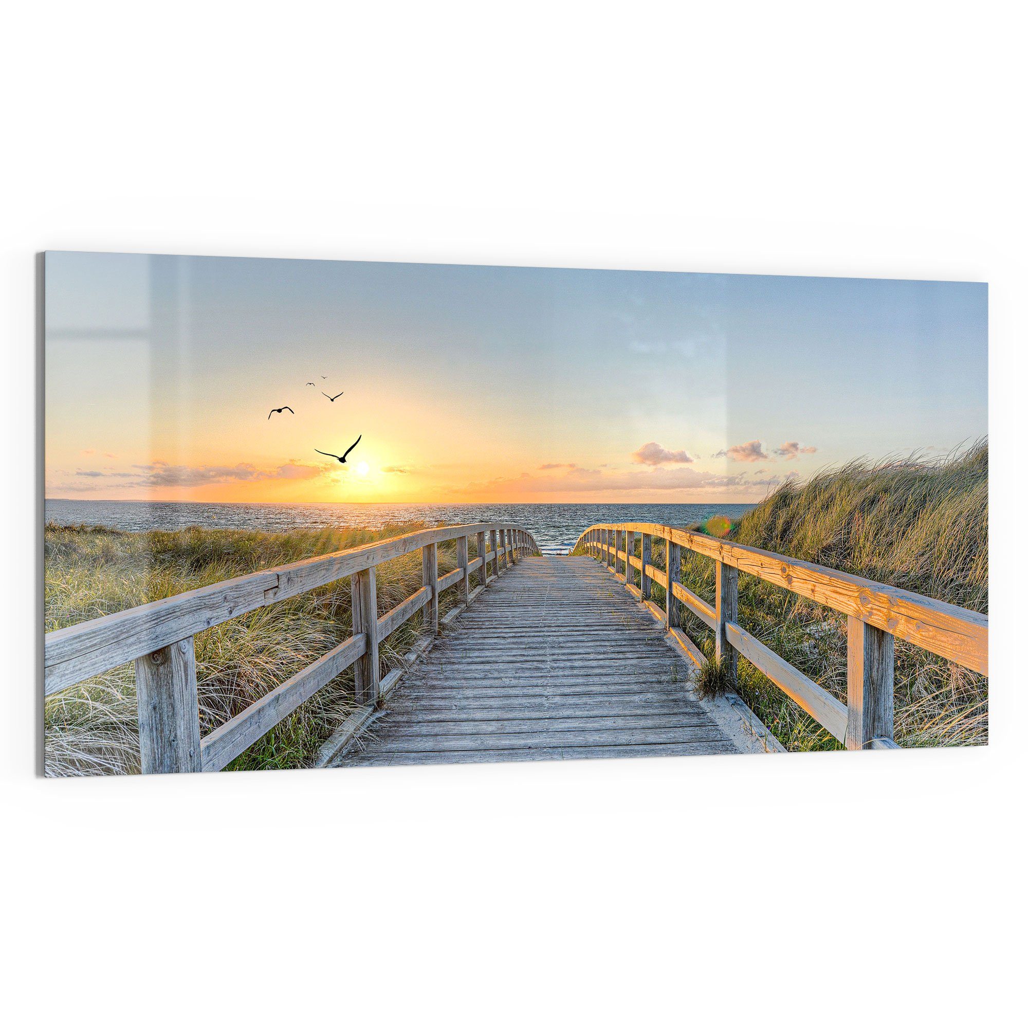 DEQORI Glasbild 'Dünenweg zum Meer', 'Dünenweg günstig online kaufen